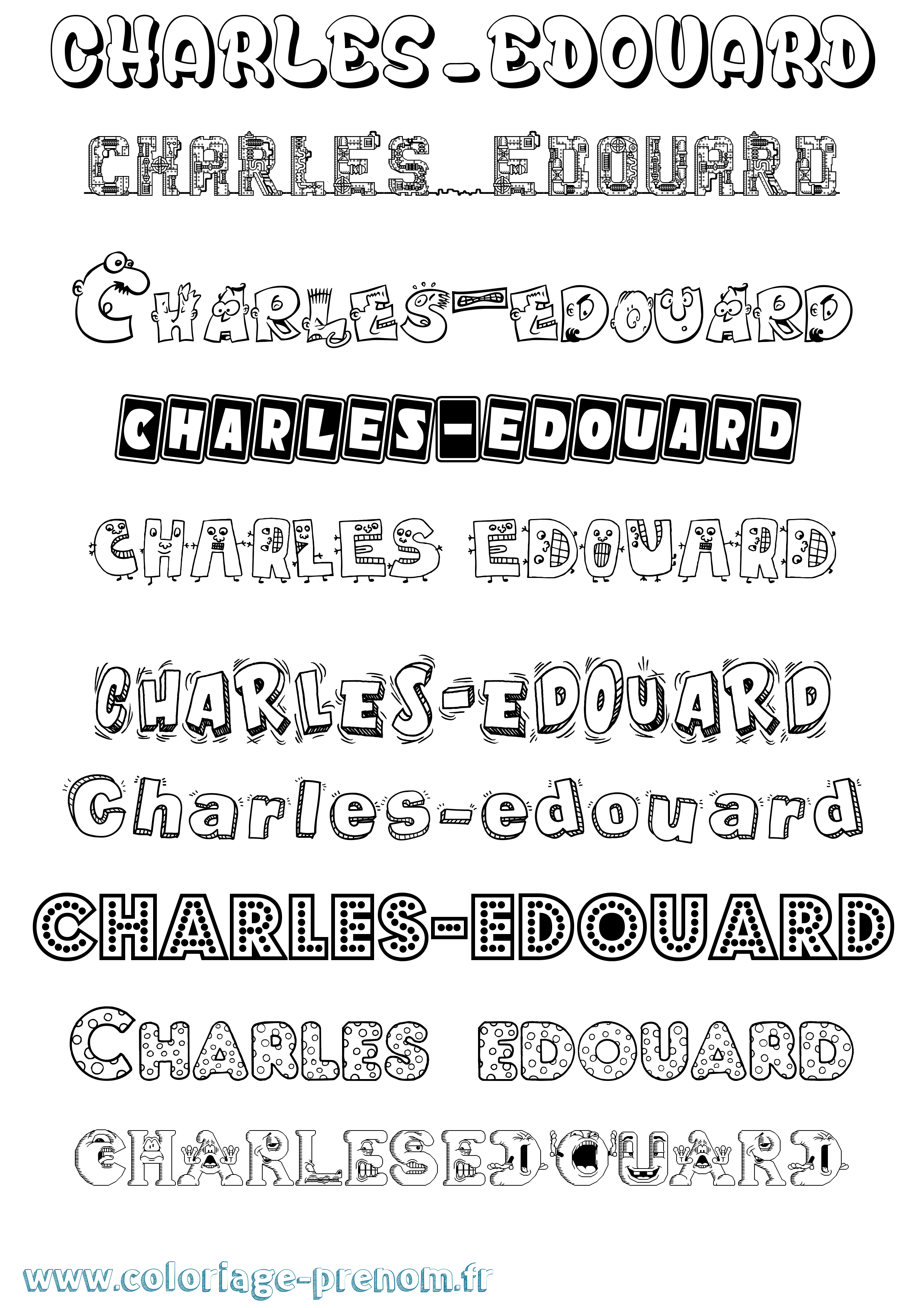 Coloriage prénom Charles-Edouard Fun