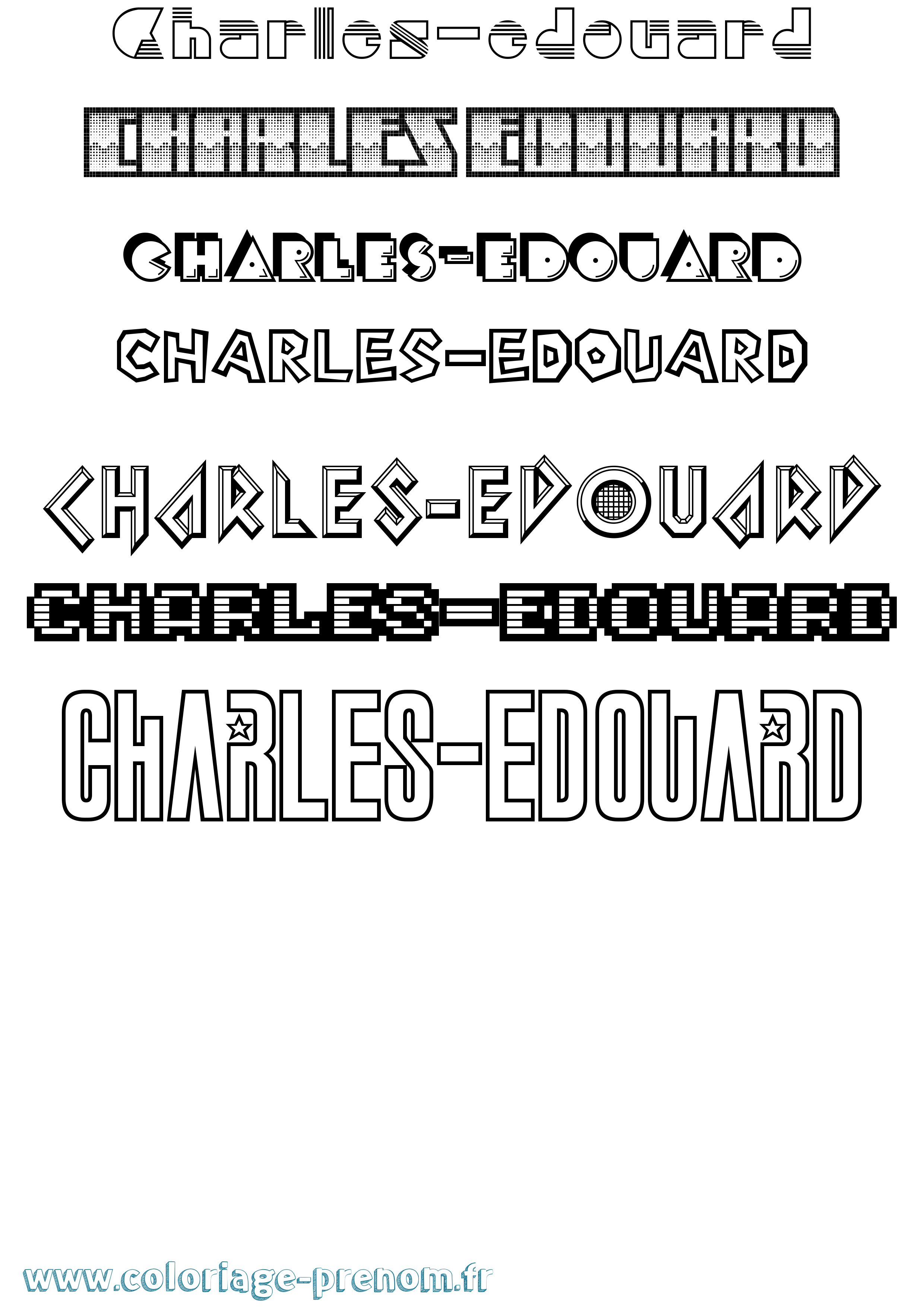 Coloriage prénom Charles-Edouard Jeux Vidéos