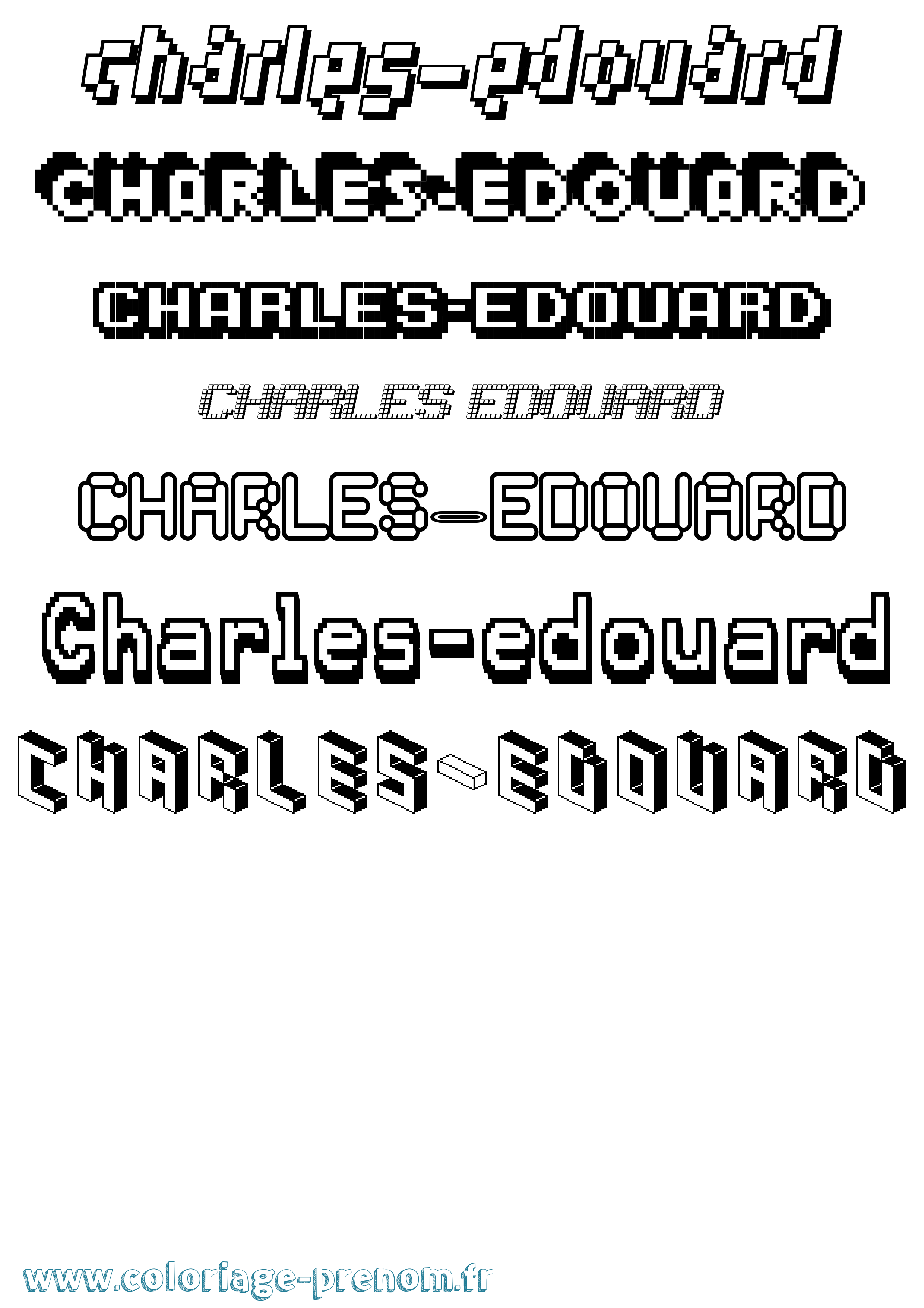 Coloriage prénom Charles-Edouard Pixel