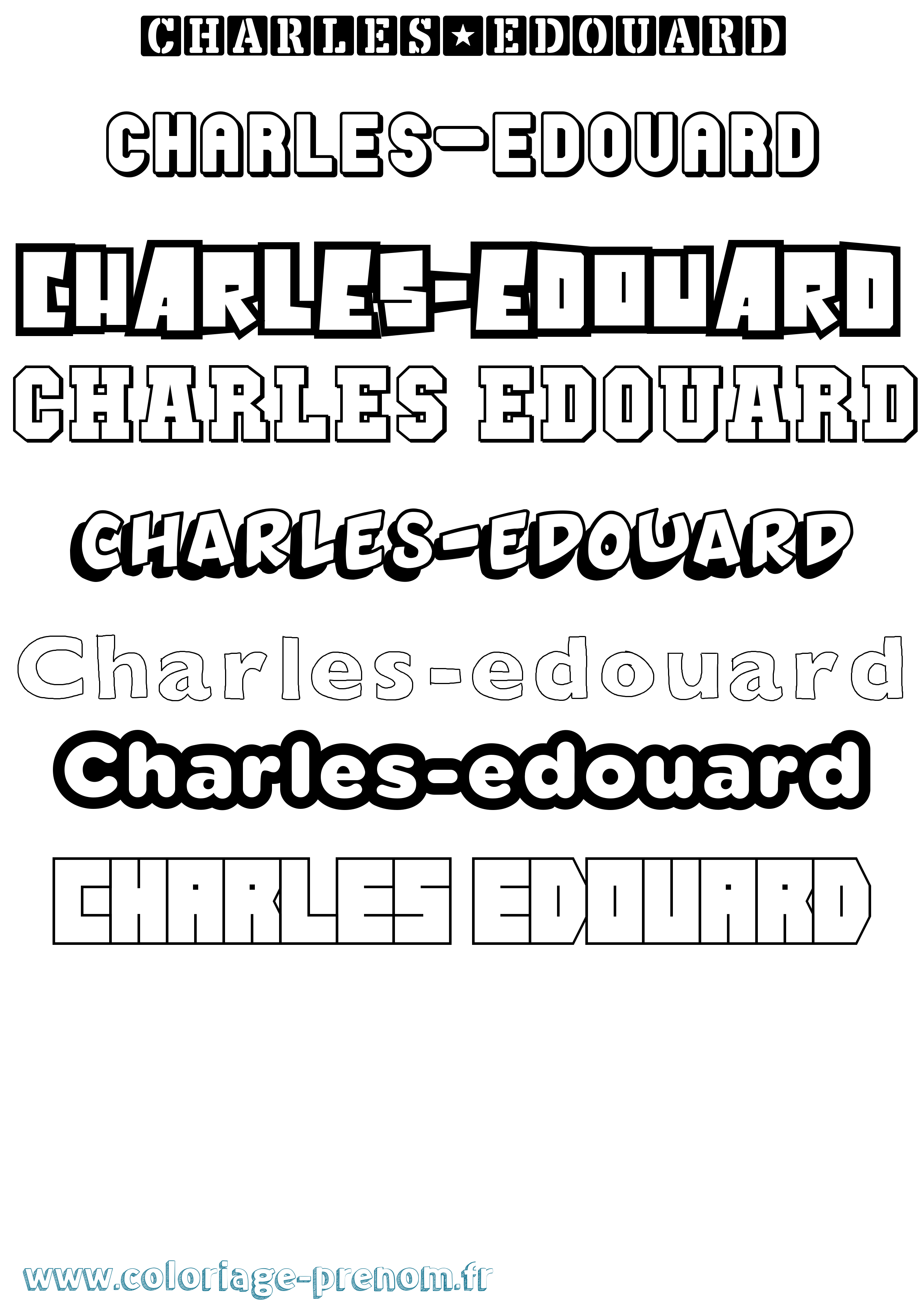 Coloriage prénom Charles-Edouard Simple