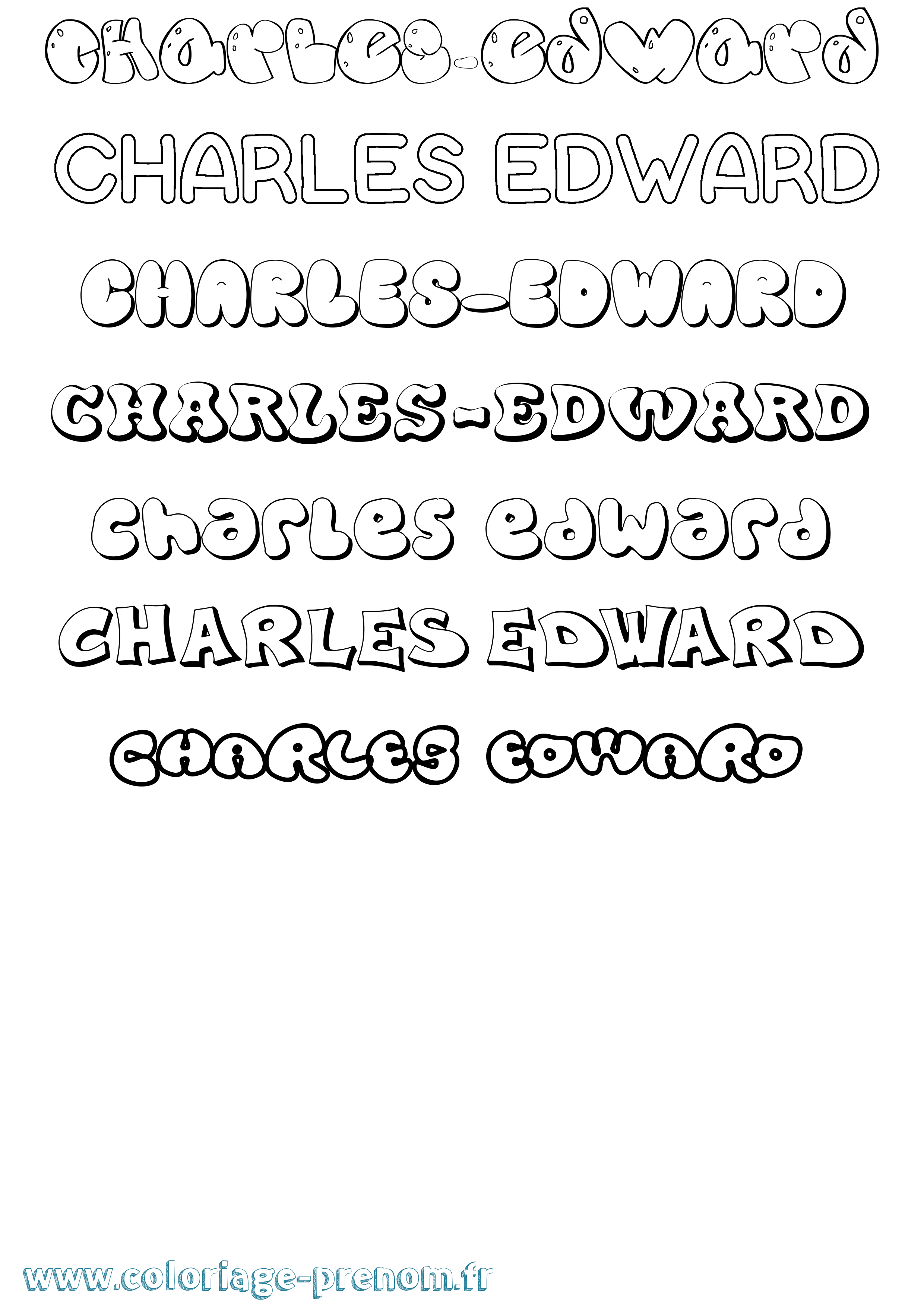 Coloriage prénom Charles-Edward Bubble