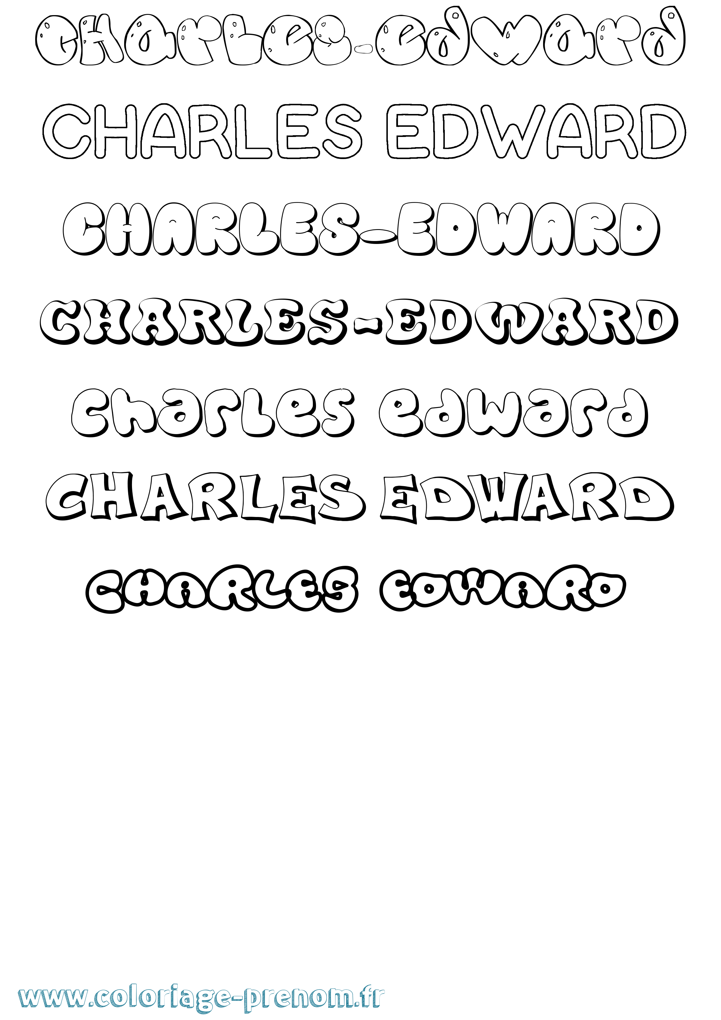 Coloriage Charles-Edward Bubble Coloriage prénom Charles-Edward Bubble