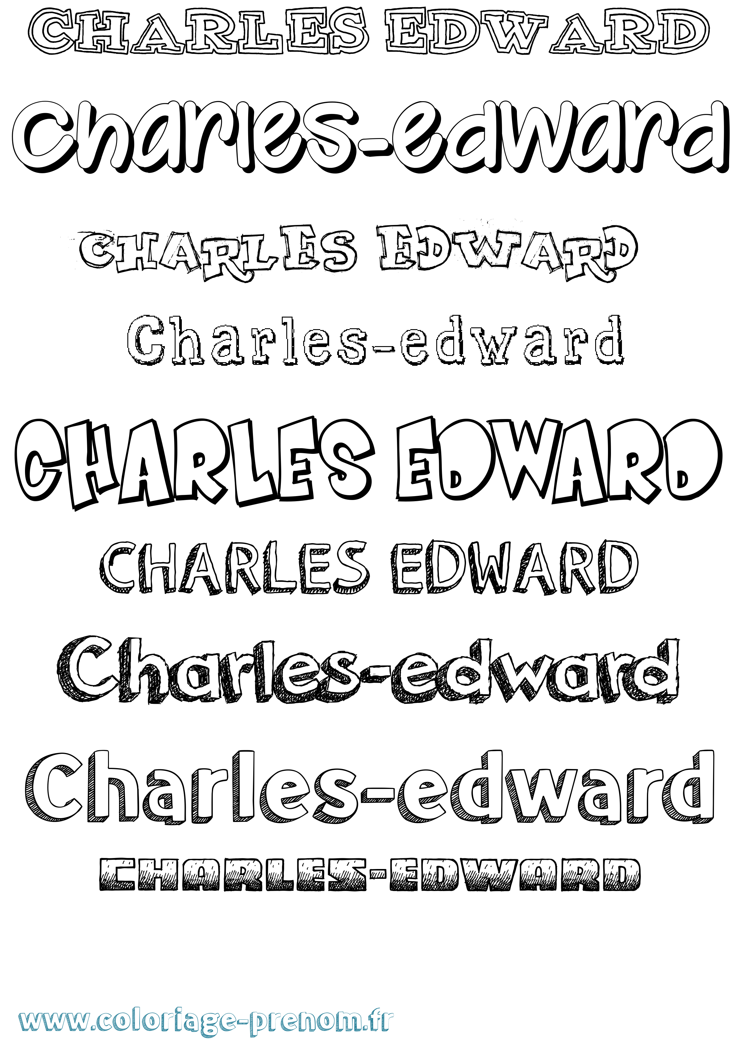 Coloriage Charles-Edward Dessiné Coloriage prénom Charles-Edward Dessiné