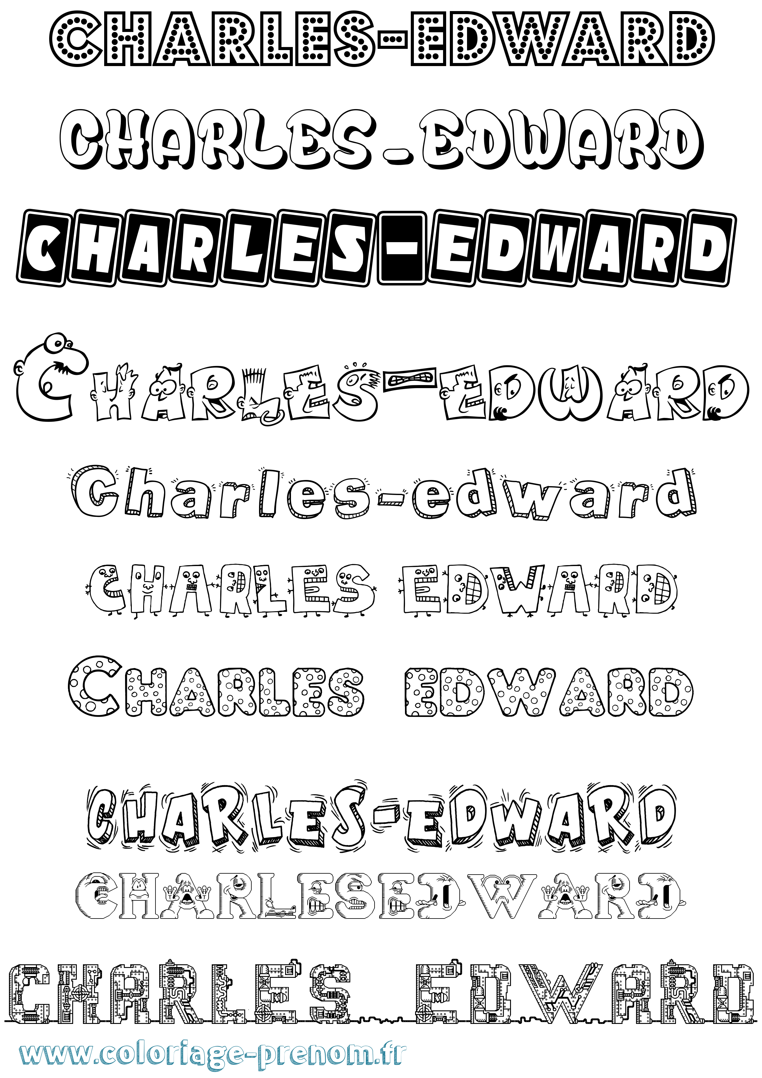 Coloriage Charles-Edward Fun Coloriage prénom Charles-Edward Fun