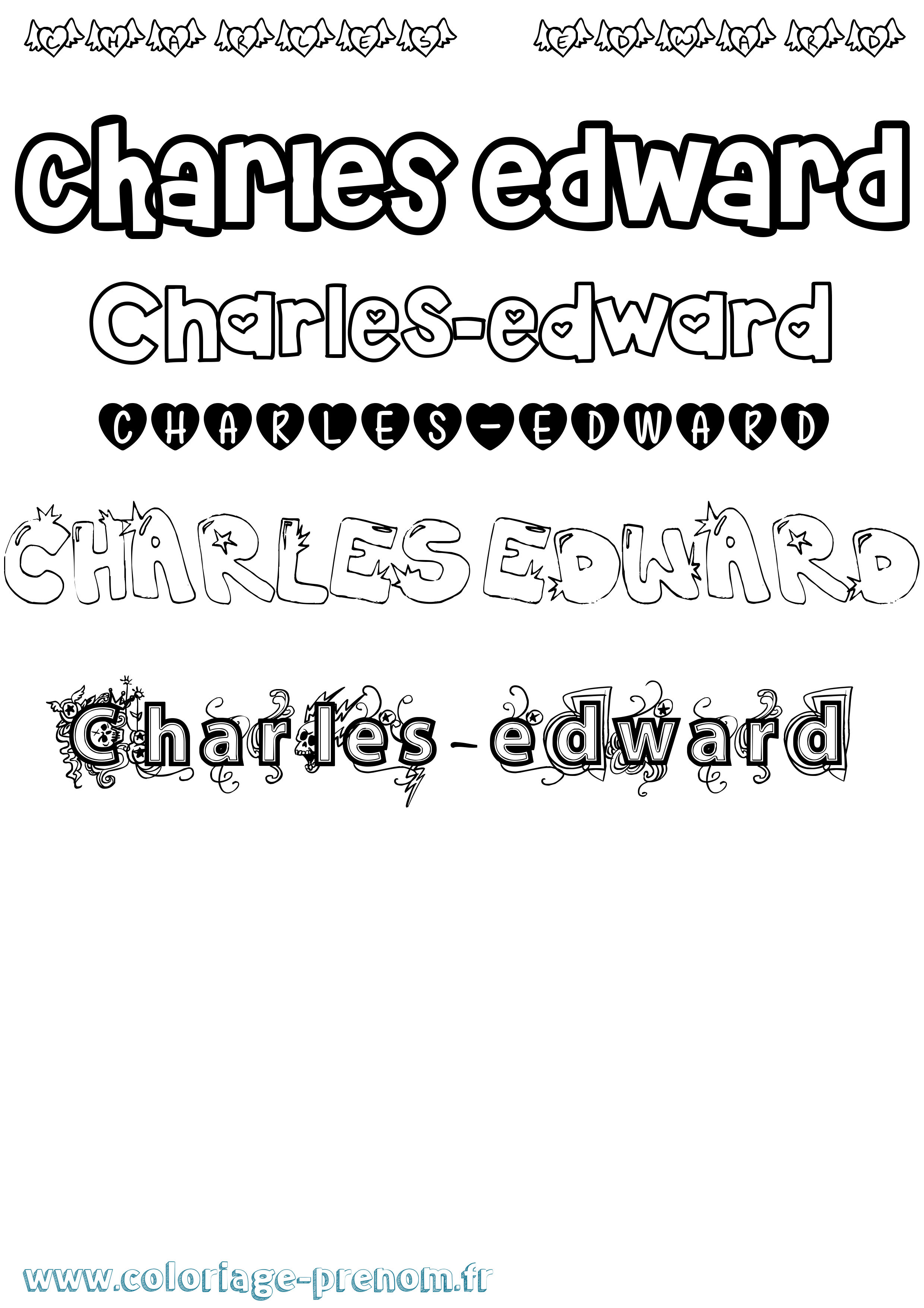 Coloriage Charles-Edward Girly Coloriage prénom Charles-Edward Girly