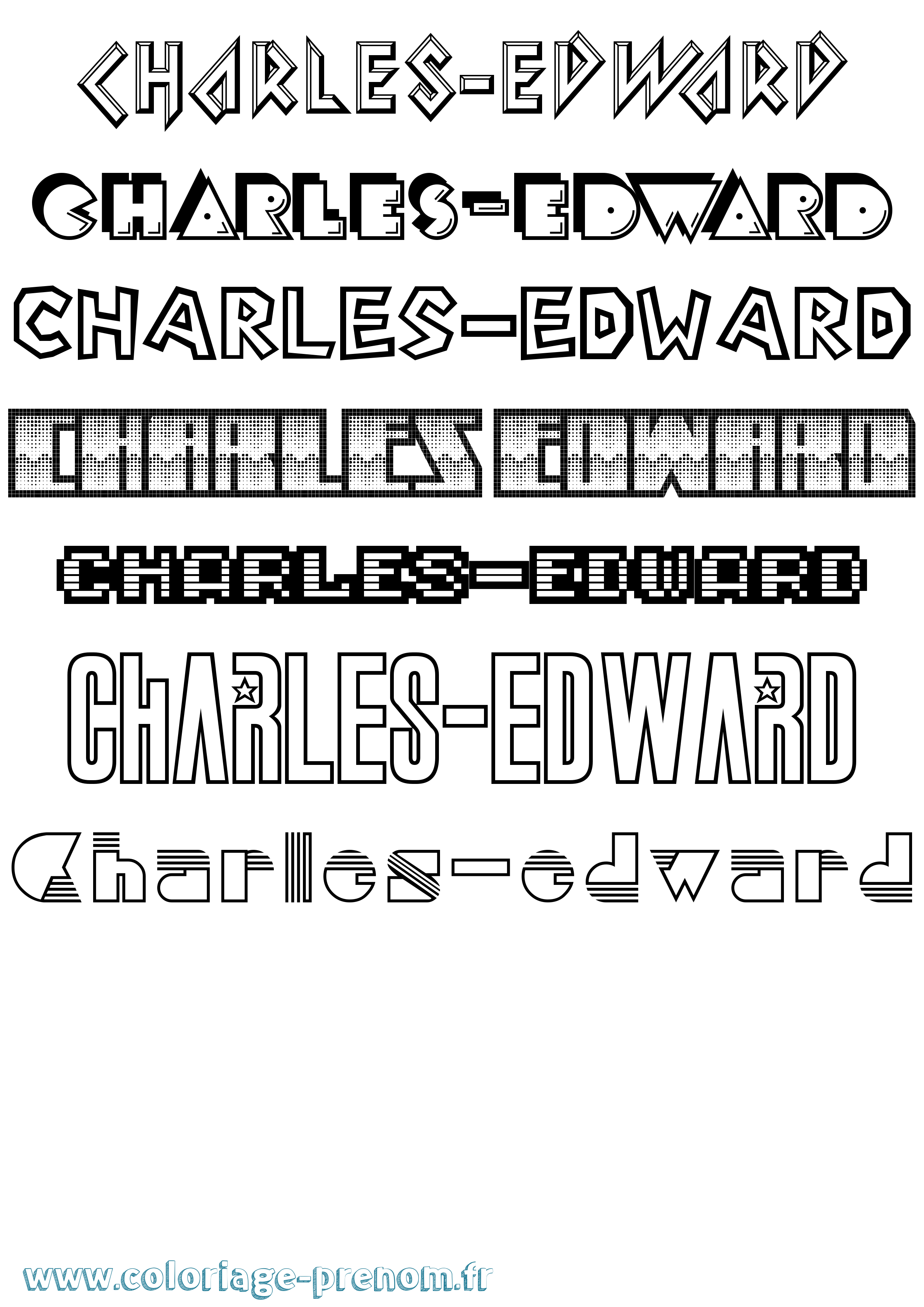 Coloriage prénom Charles-Edward Jeux Vidéos
