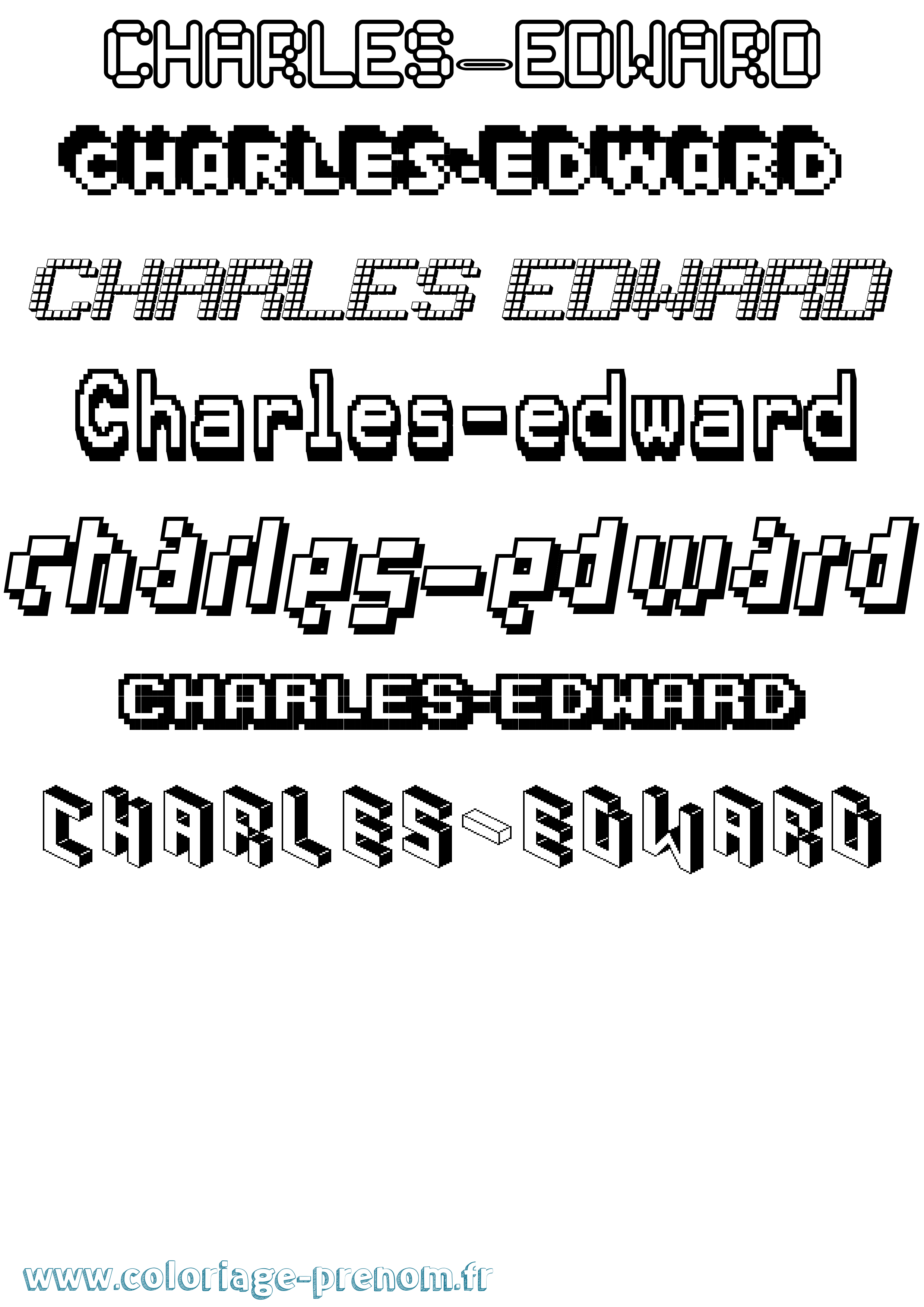 Coloriage prénom Charles-Edward Pixel