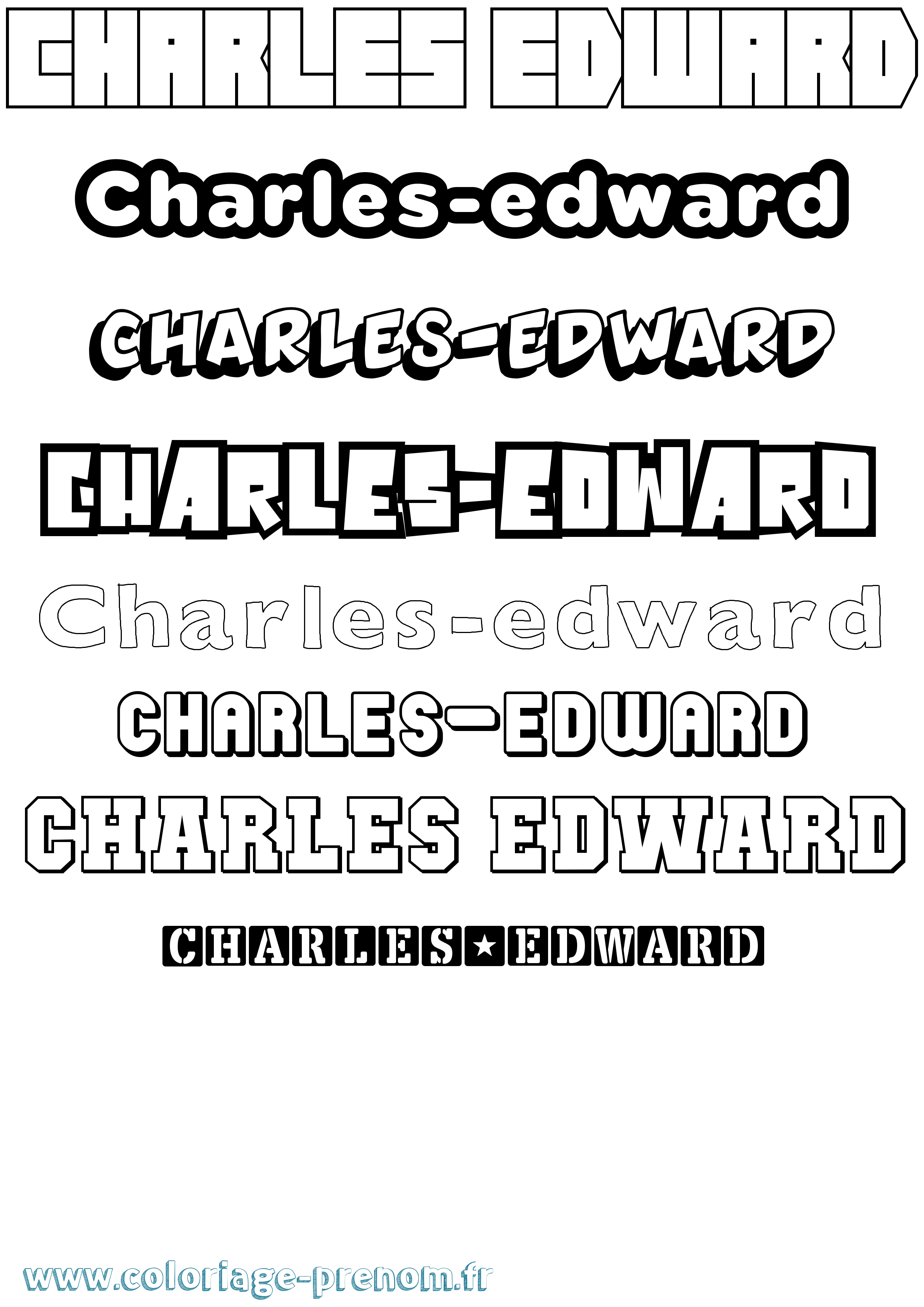 Coloriage Charles-Edward Simple Coloriage prénom Charles-Edward Simple