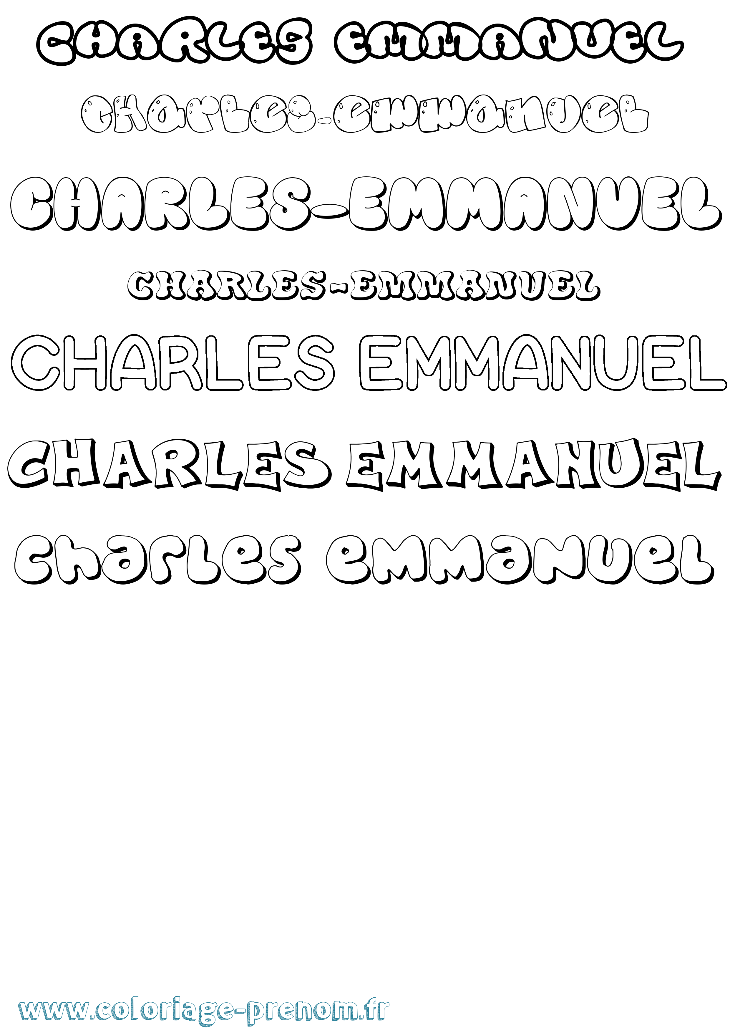 Coloriage prénom Charles-Emmanuel Bubble
