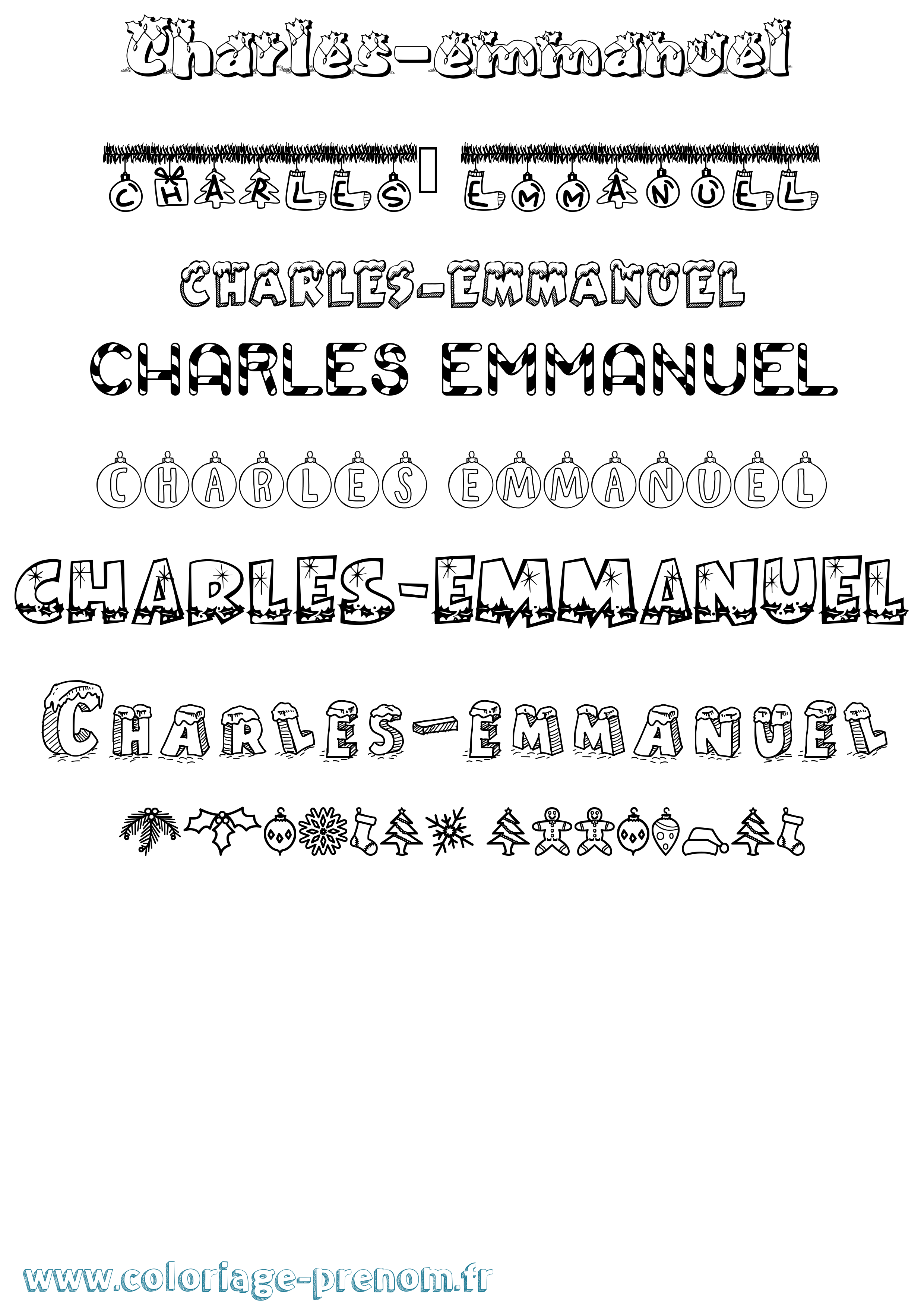 Coloriage prénom Charles-Emmanuel Noël