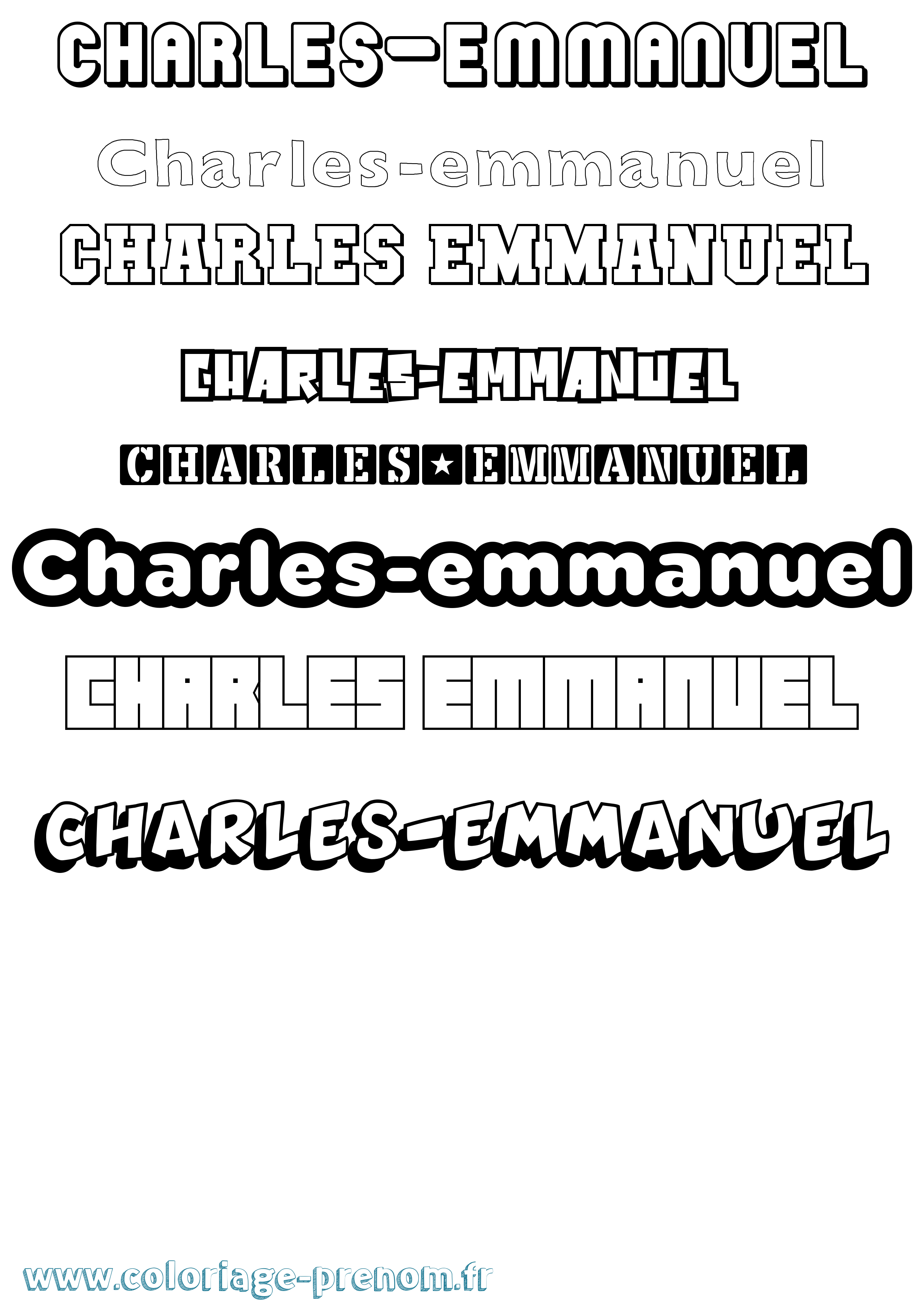 Coloriage prénom Charles-Emmanuel Simple