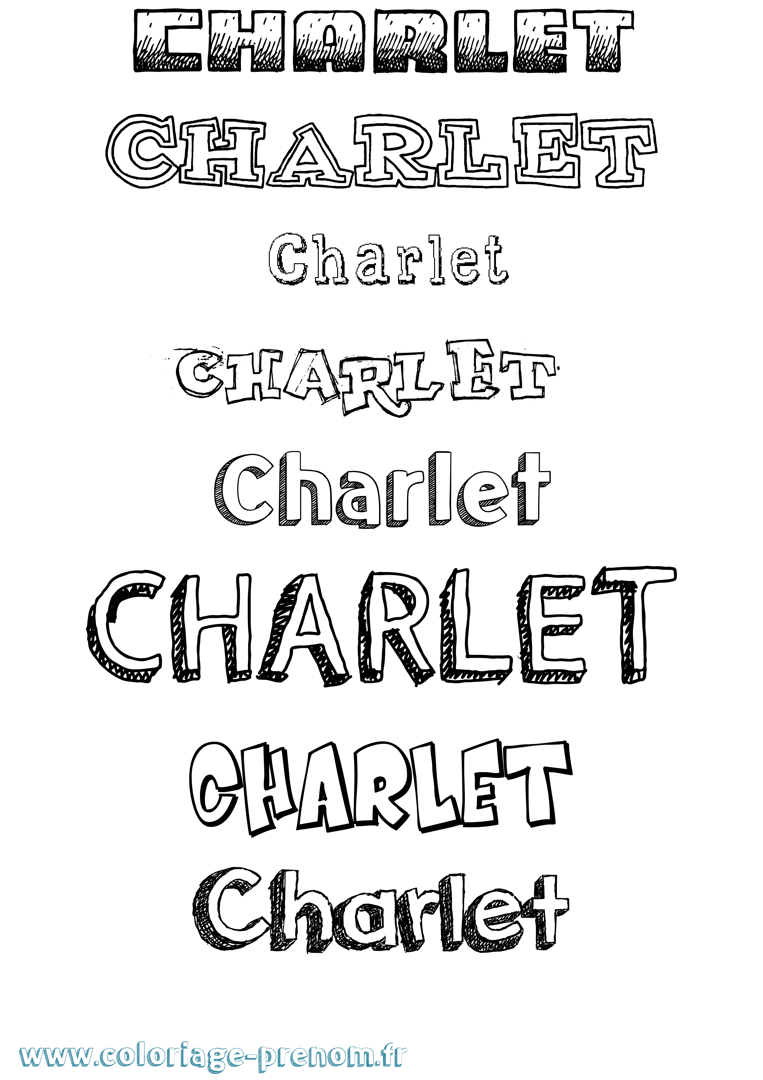 Coloriage prénom Charlet Dessiné