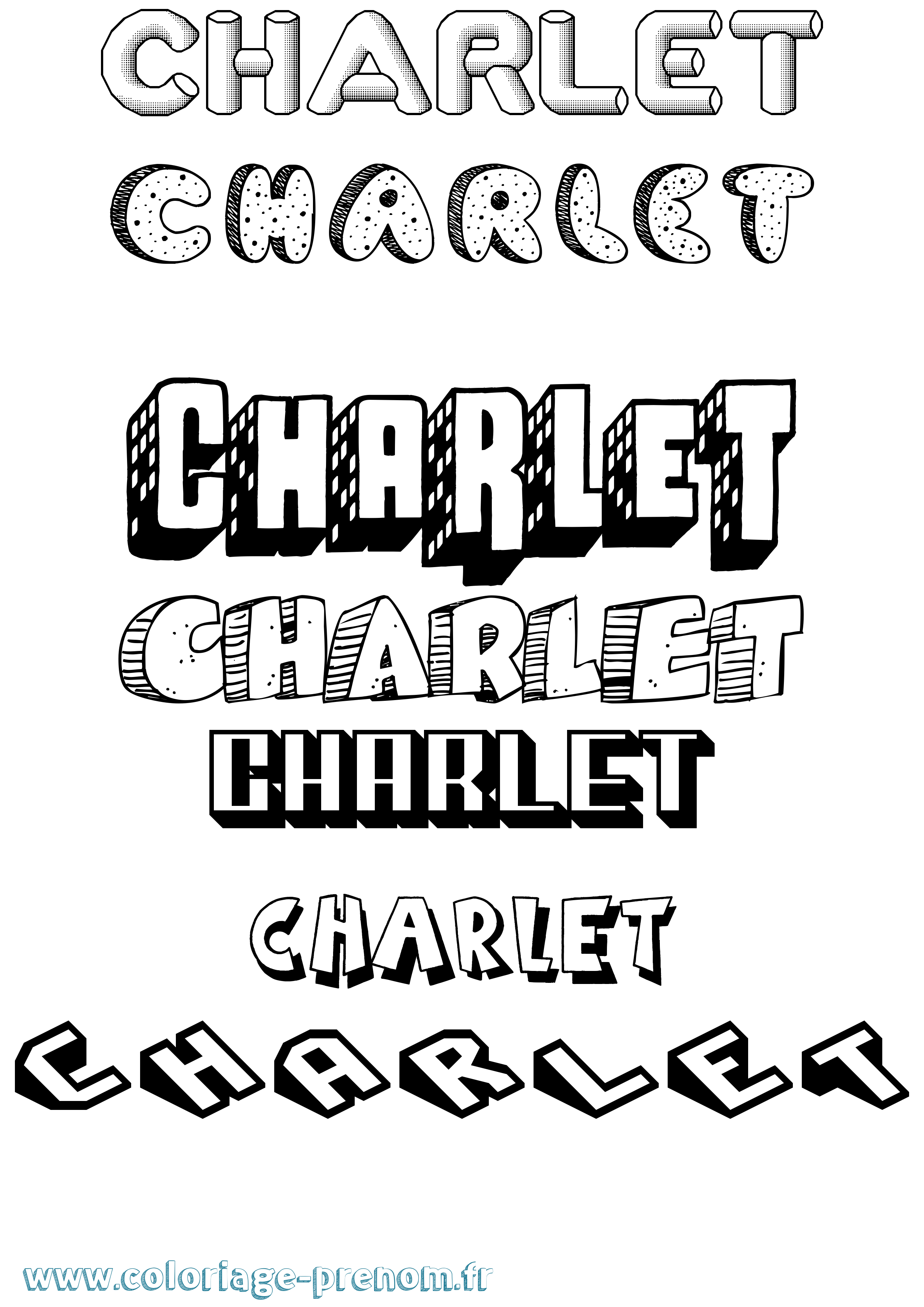 Coloriage prénom Charlet Effet 3D