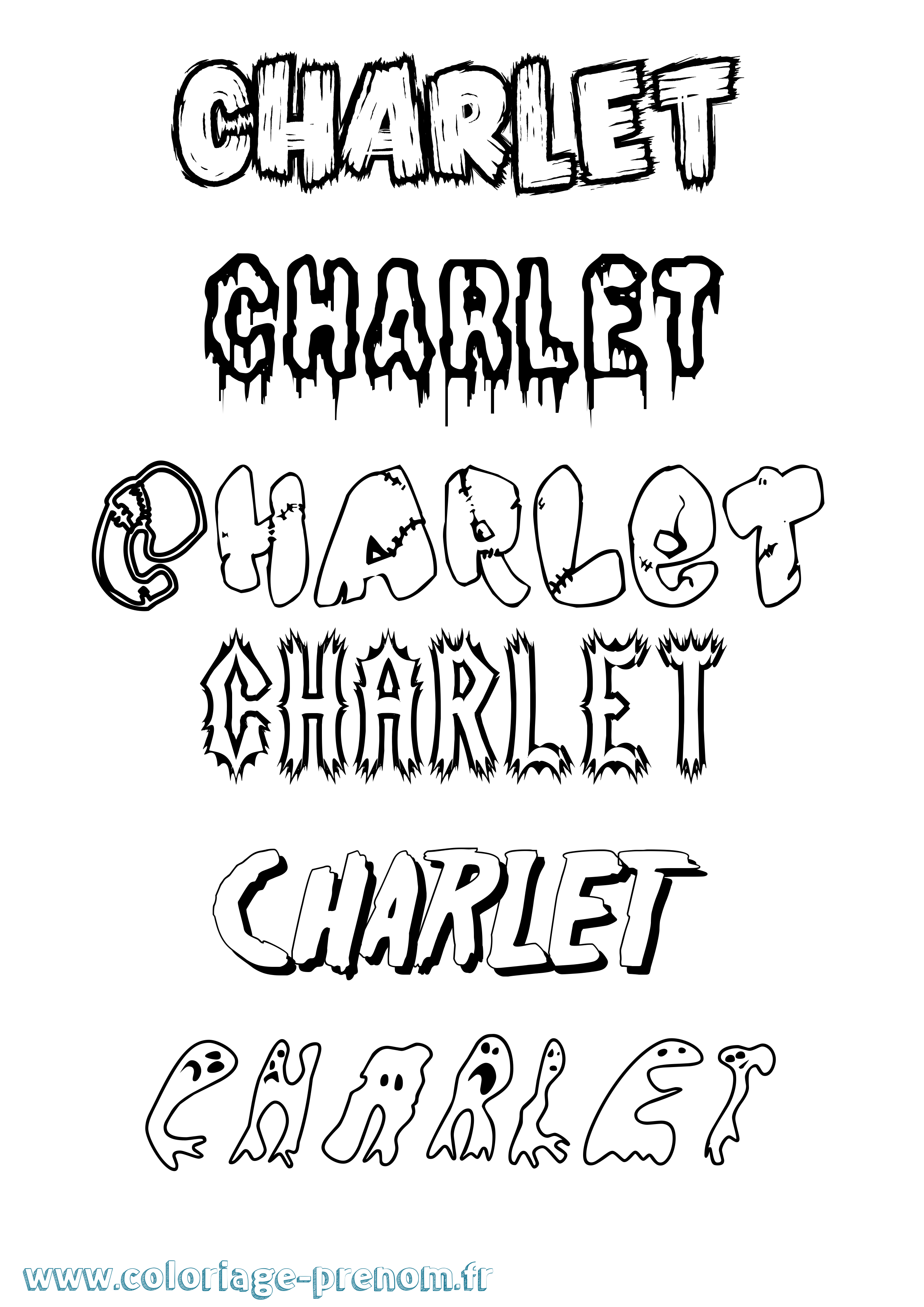 Coloriage prénom Charlet Frisson