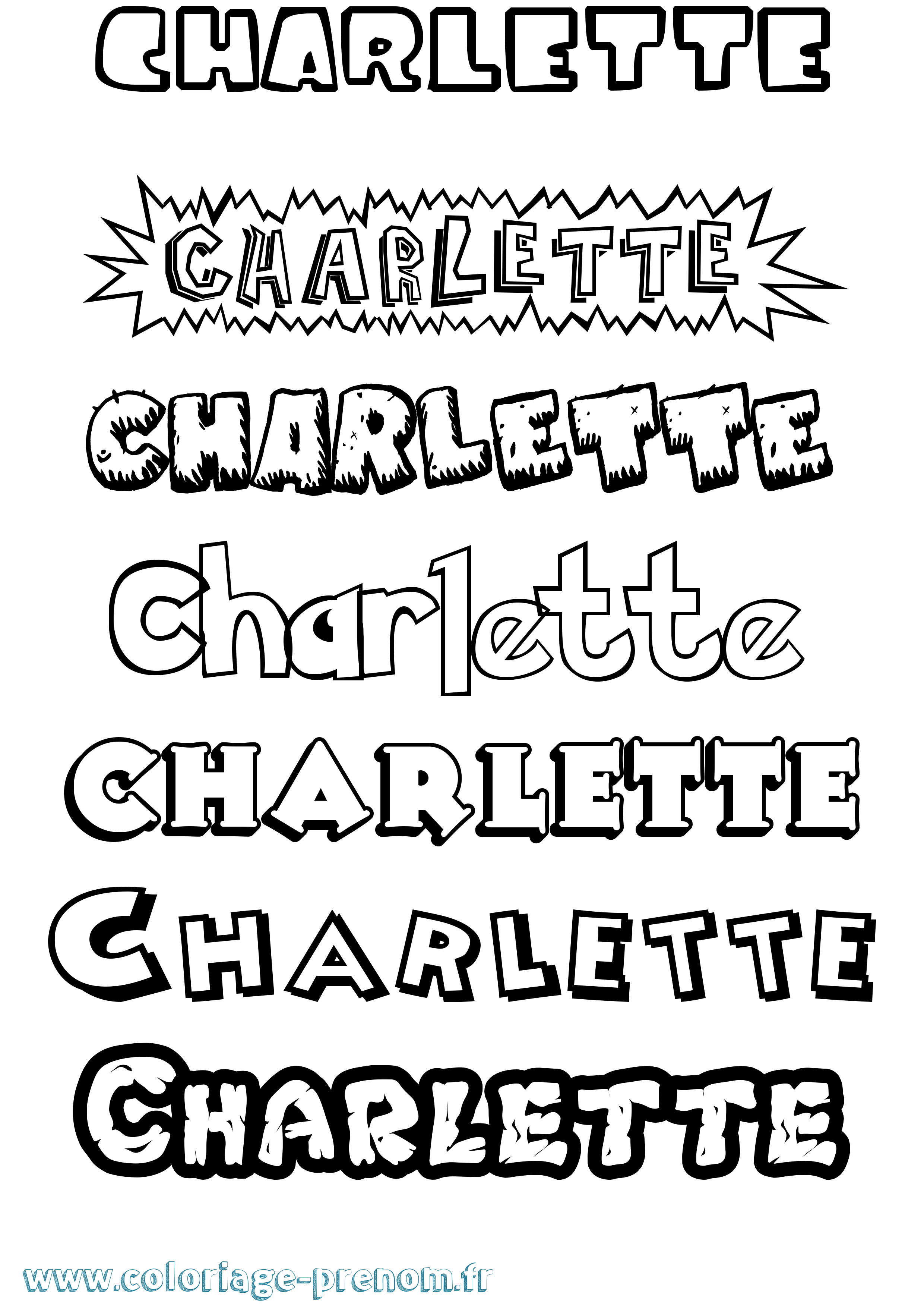 Coloriage prénom Charlette Dessin Animé