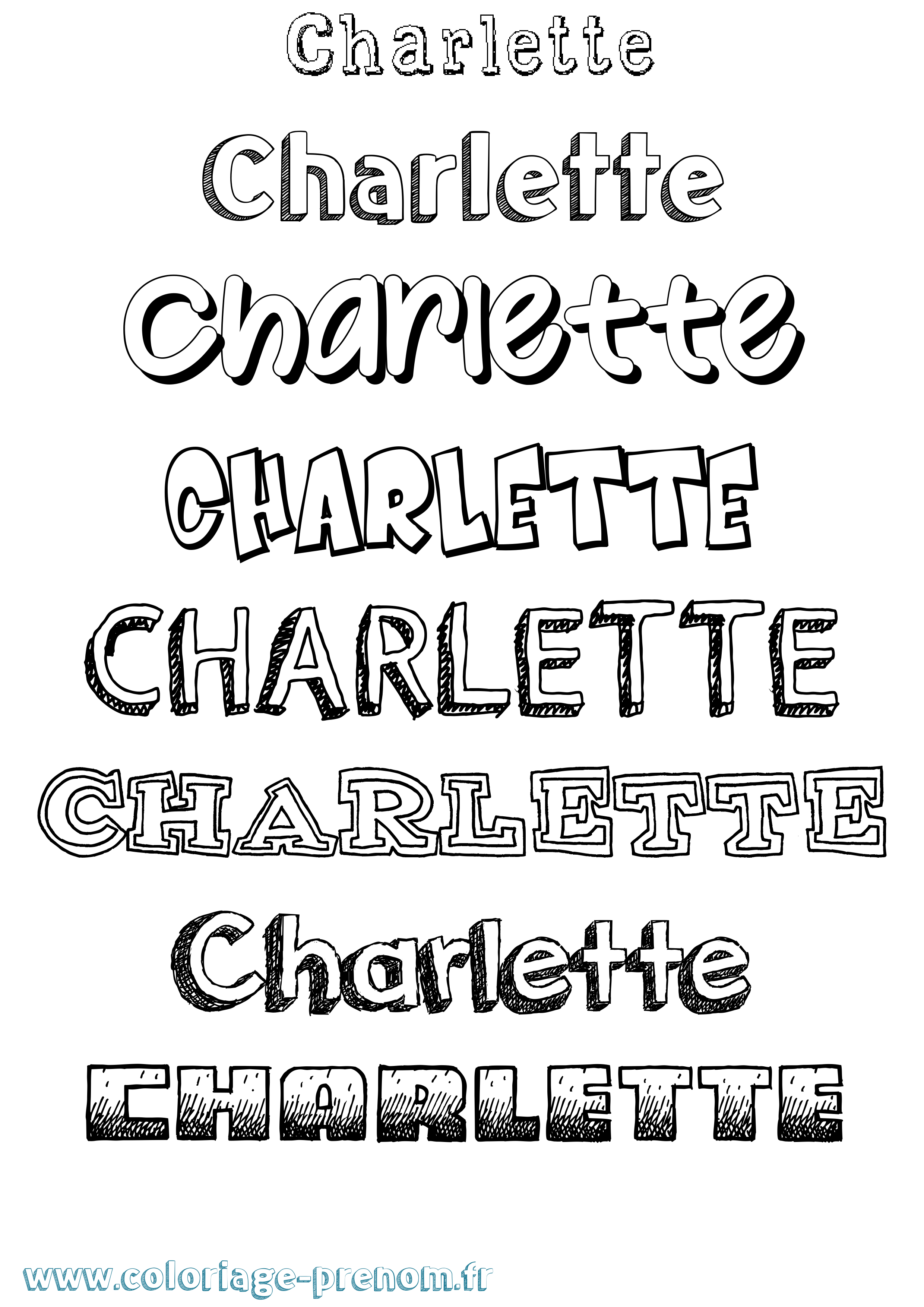 Coloriage prénom Charlette Dessiné
