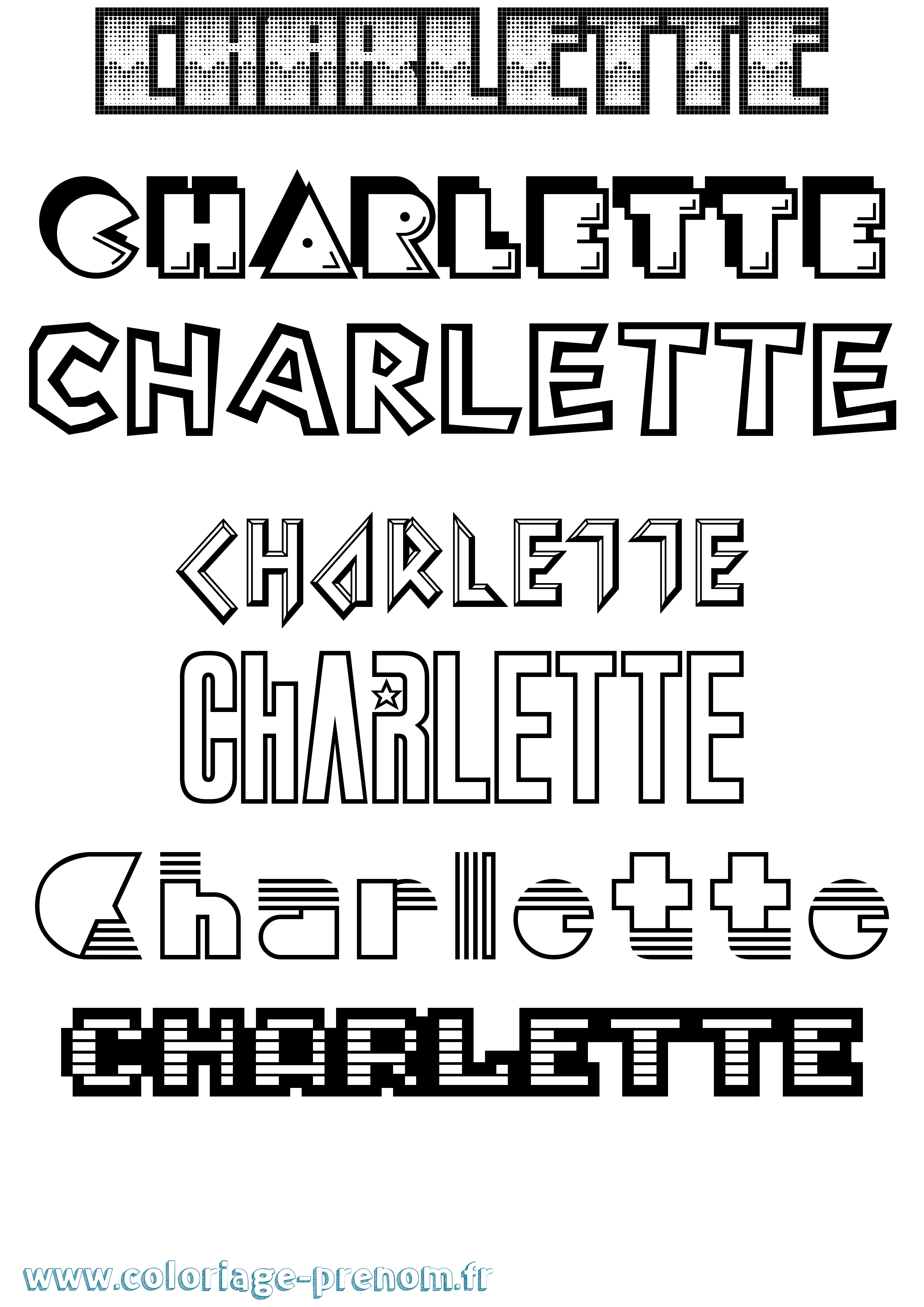 Coloriage prénom Charlette Jeux Vidéos