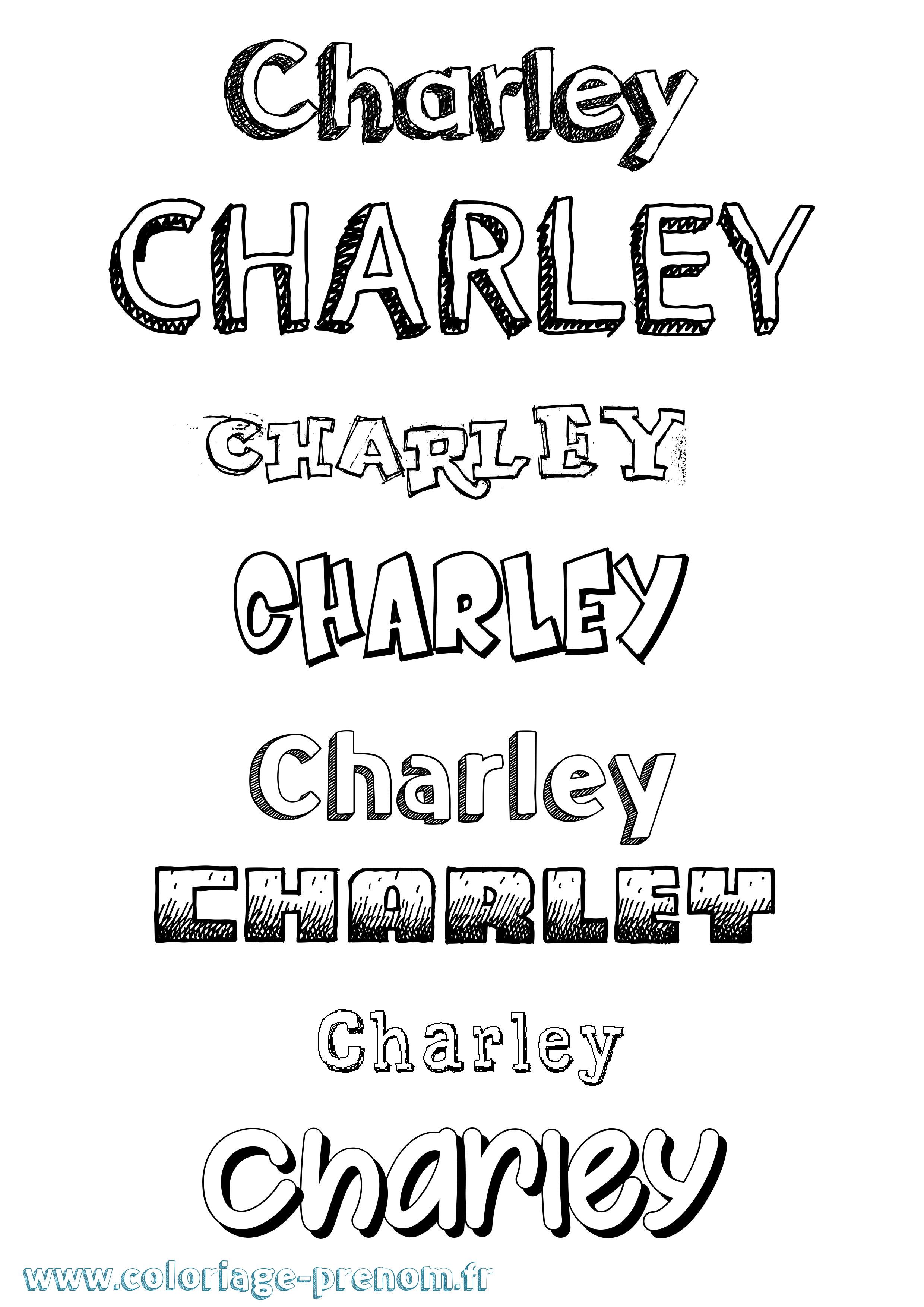 Coloriage prénom Charley Dessiné