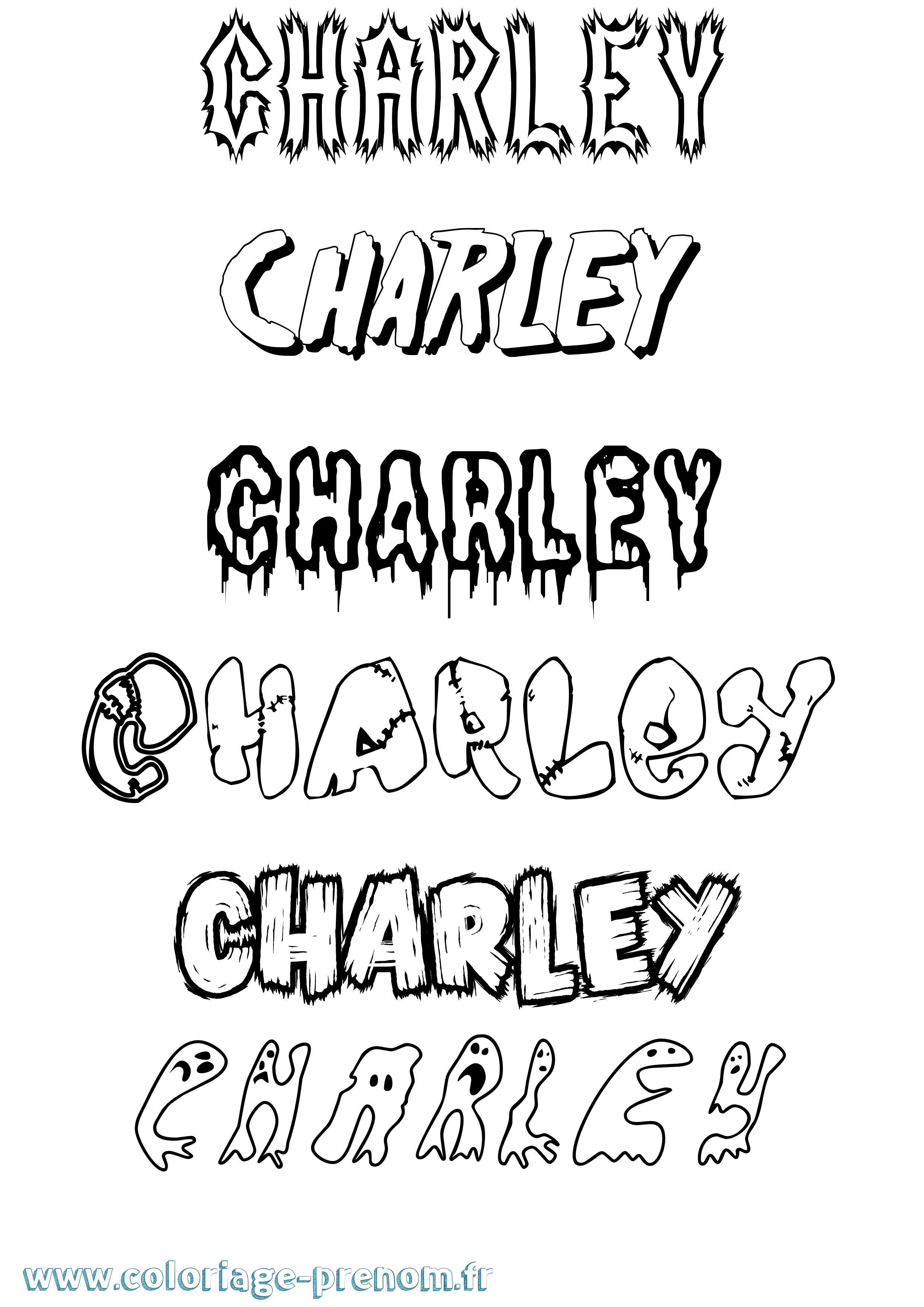 Coloriage prénom Charley Frisson