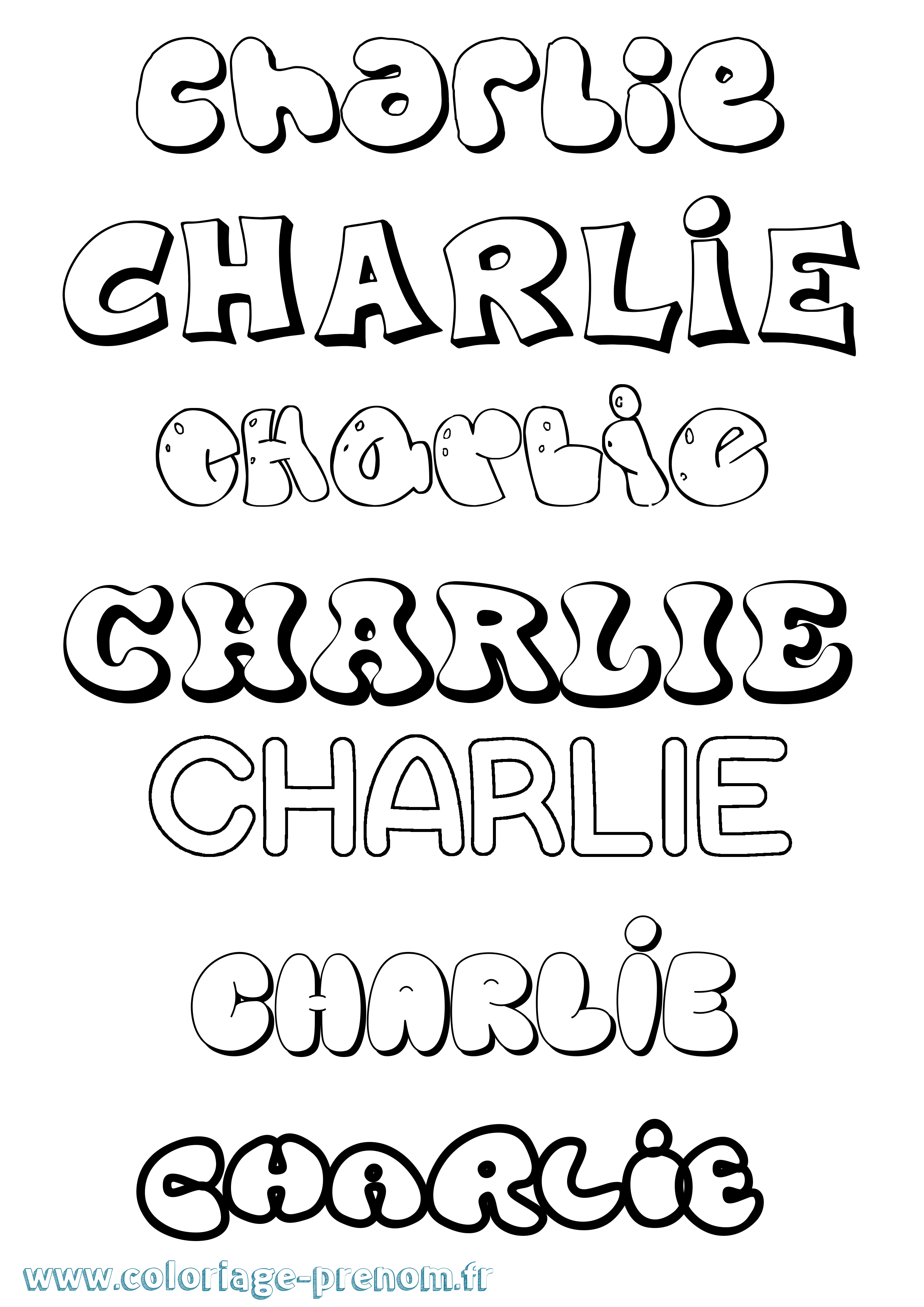 Coloriage Charlie Coloriage prénom Charlie
