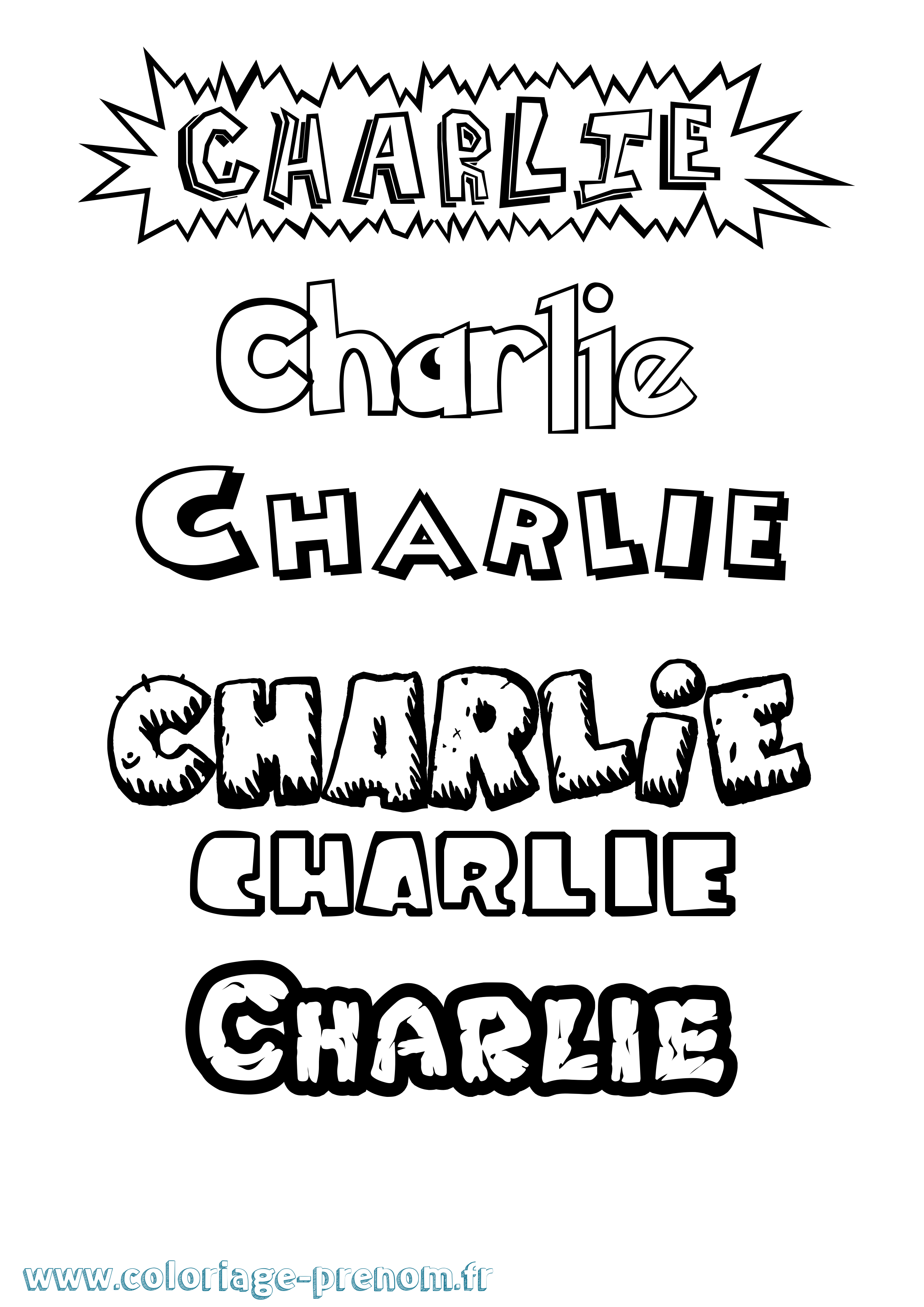 Coloriage Charlie Coloriage prénom Charlie