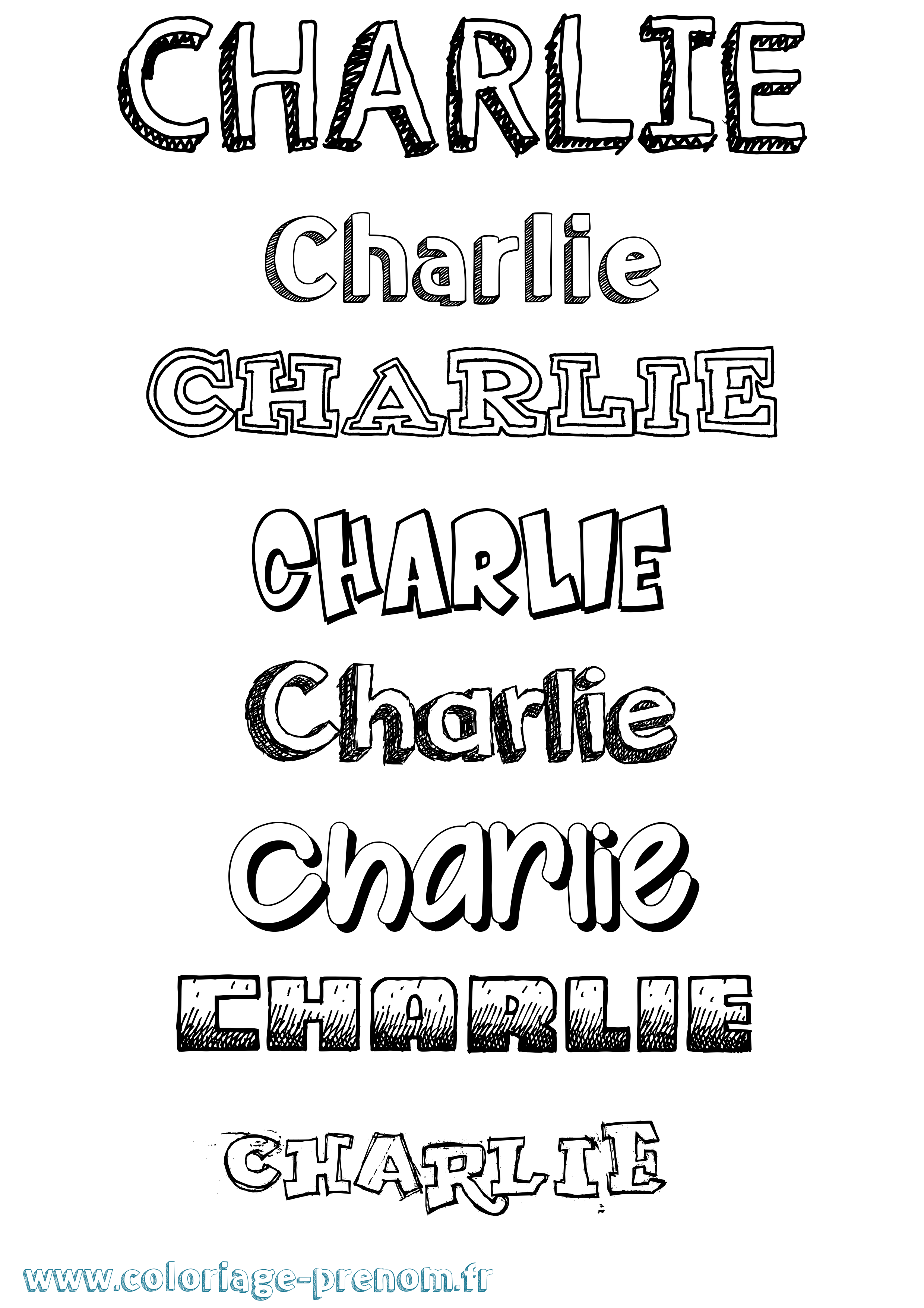 Coloriage Charlie Coloriage prénom Charlie