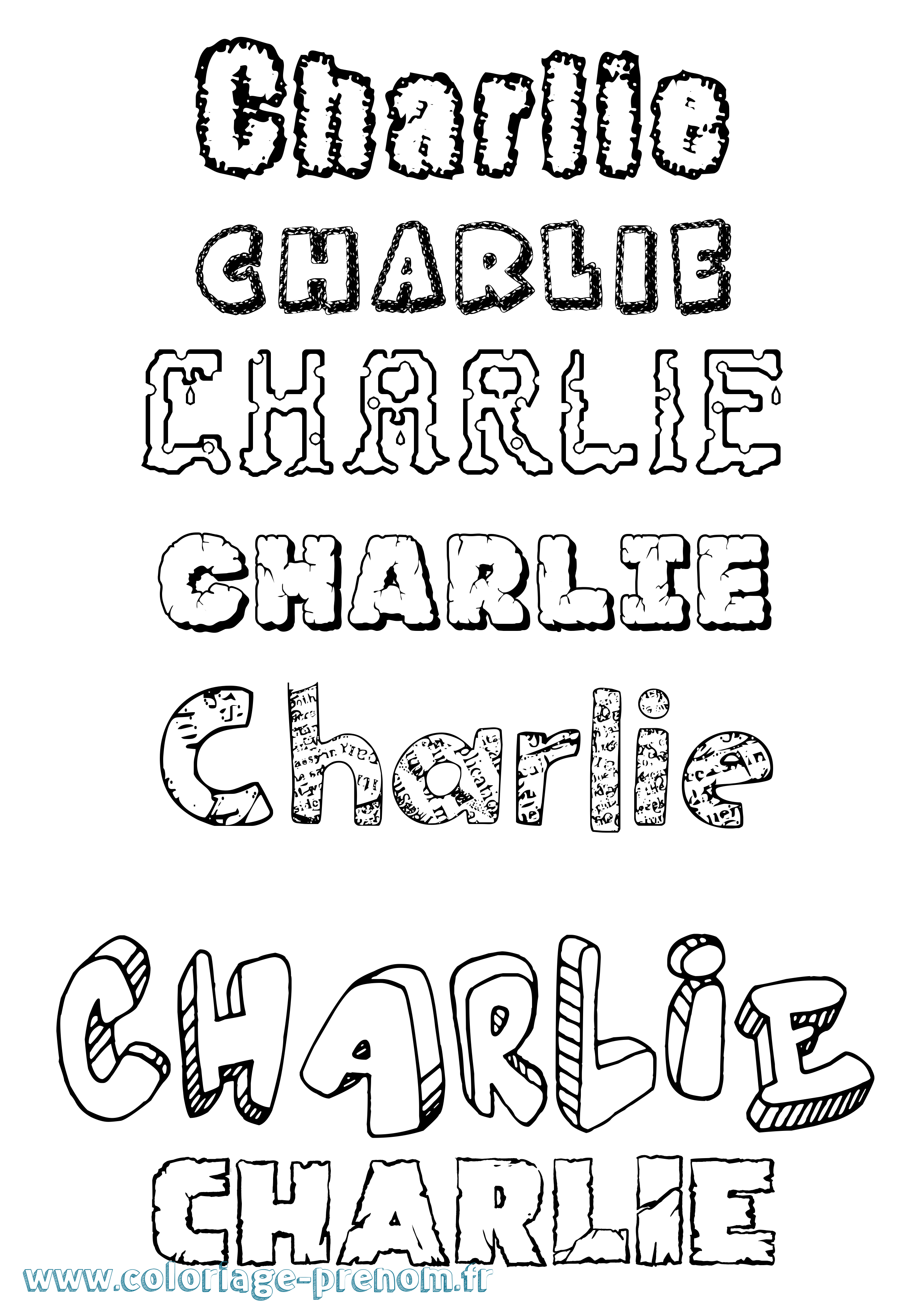Coloriage Charlie Coloriage prénom Charlie