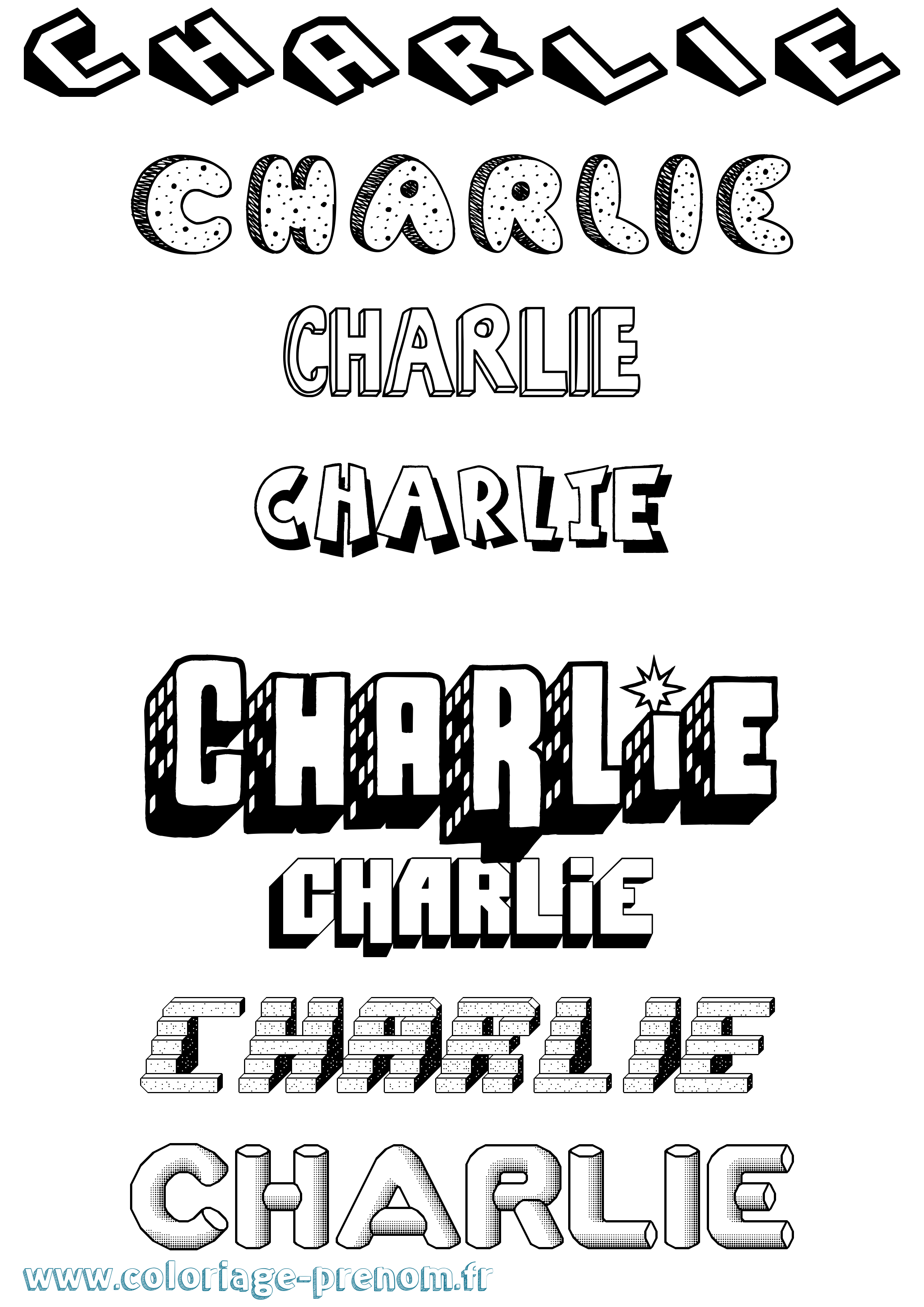 Coloriage Charlie Coloriage prénom Charlie