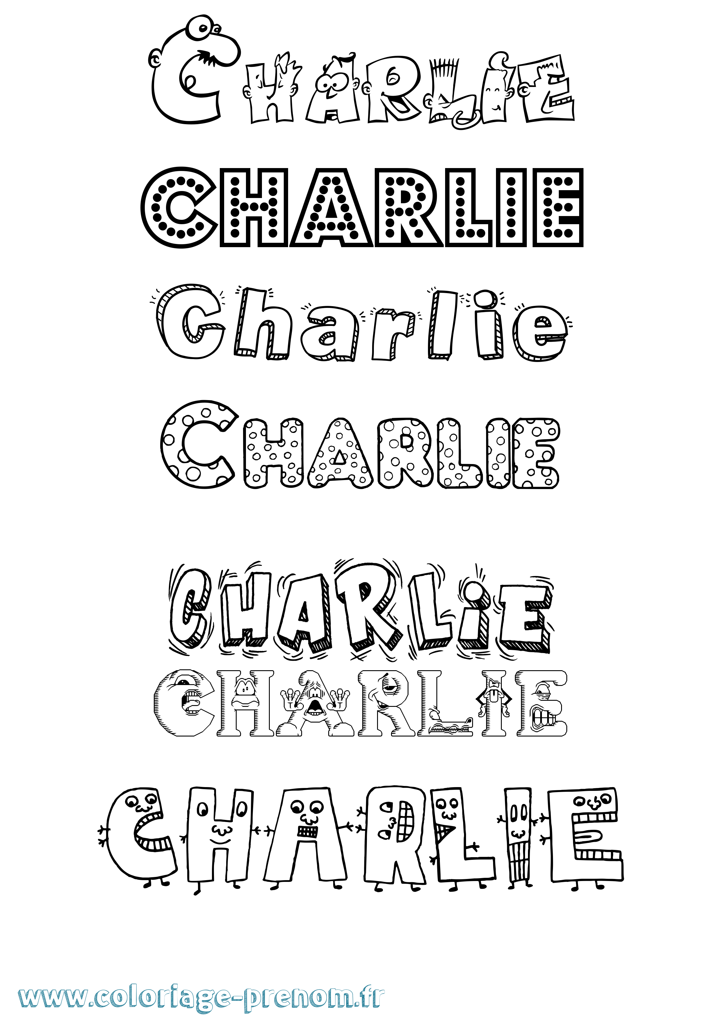 Coloriage Charlie Coloriage prénom Charlie