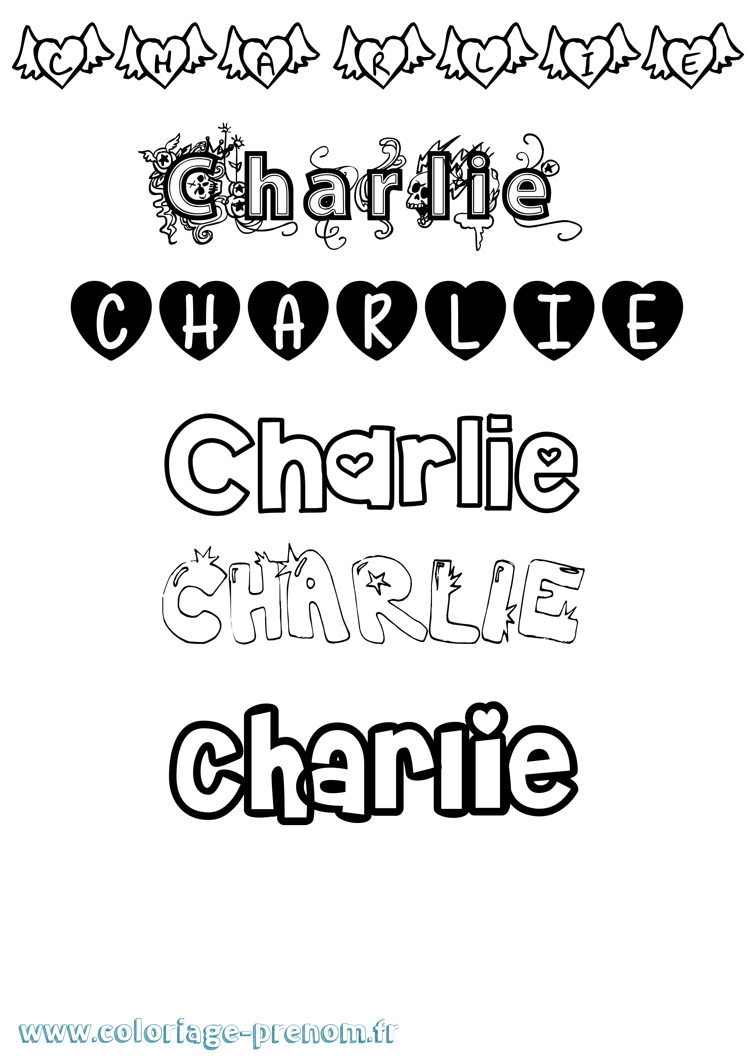 Coloriage Charlie Coloriage prénom Charlie