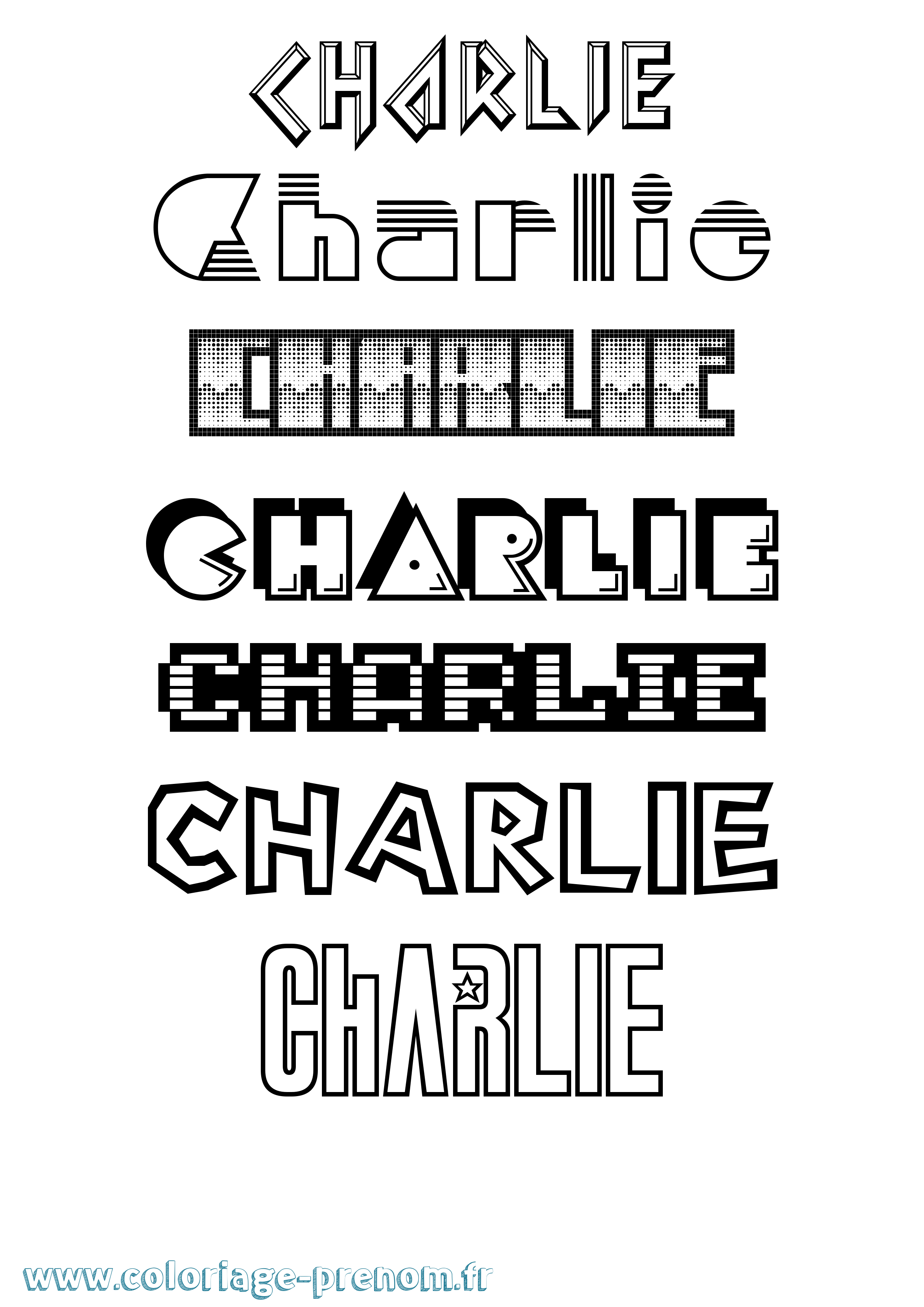 Coloriage Charlie Coloriage prénom Charlie
