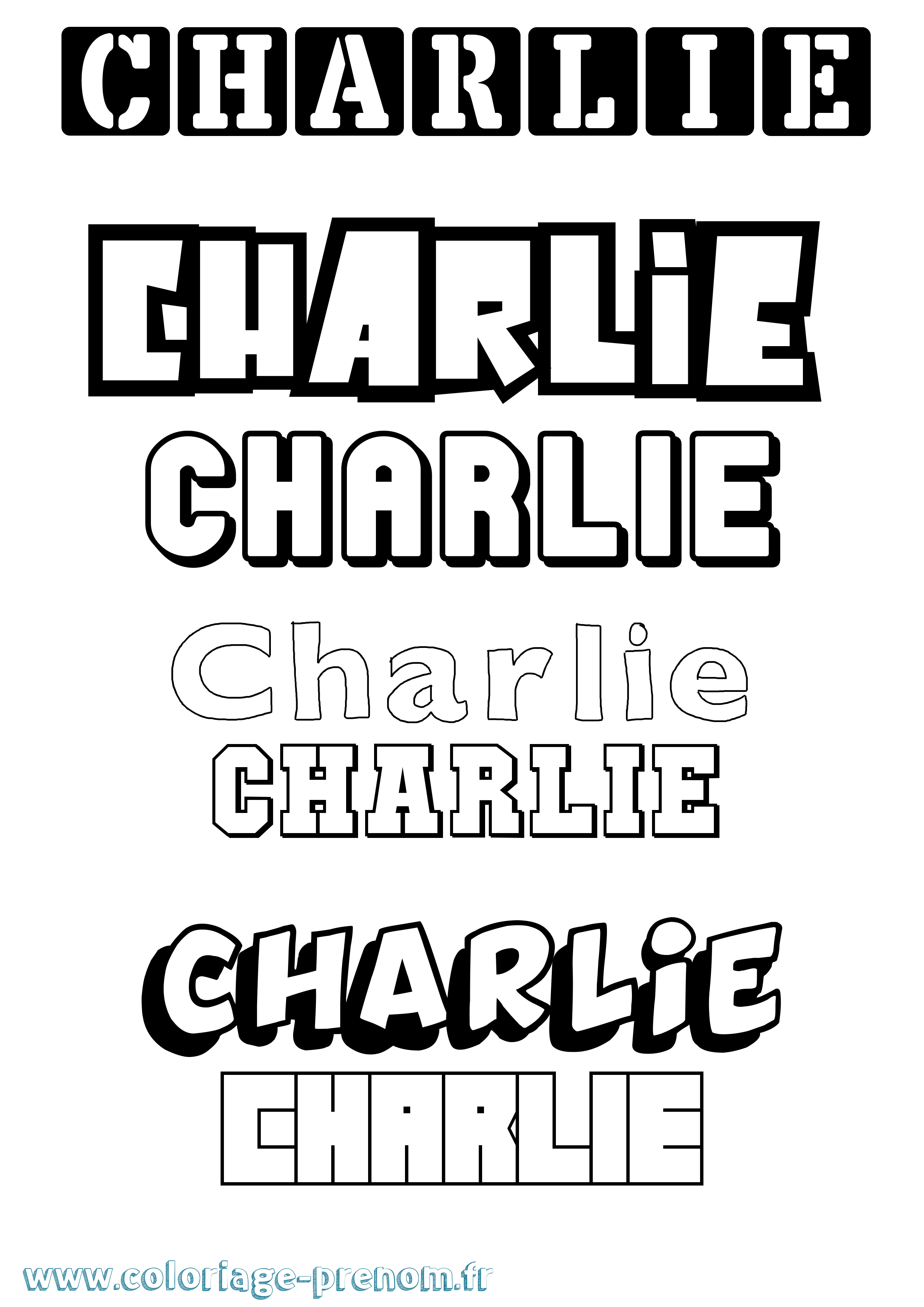 Coloriage Charlie Coloriage prénom Charlie