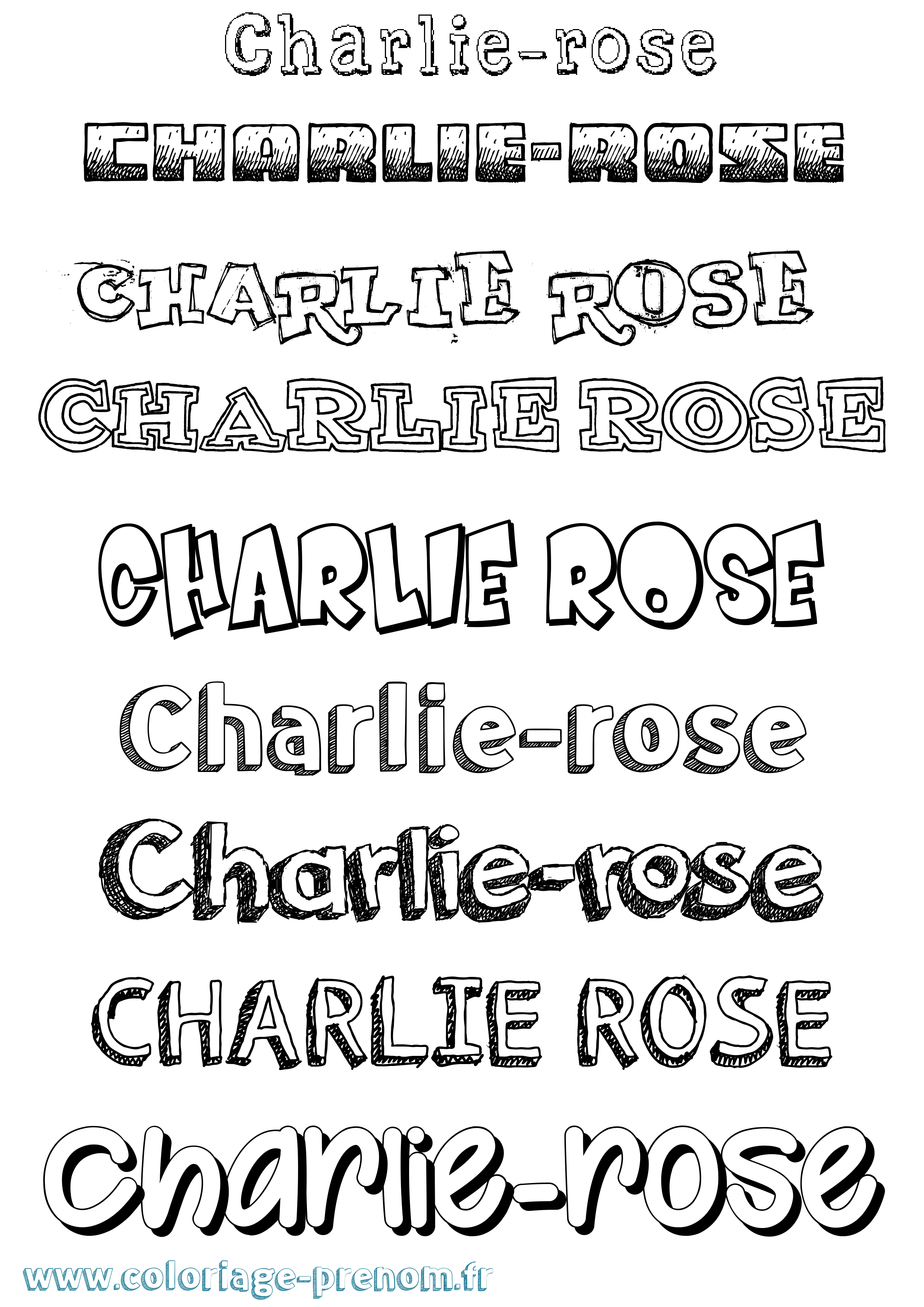 Coloriage prénom Charlie-Rose Dessiné