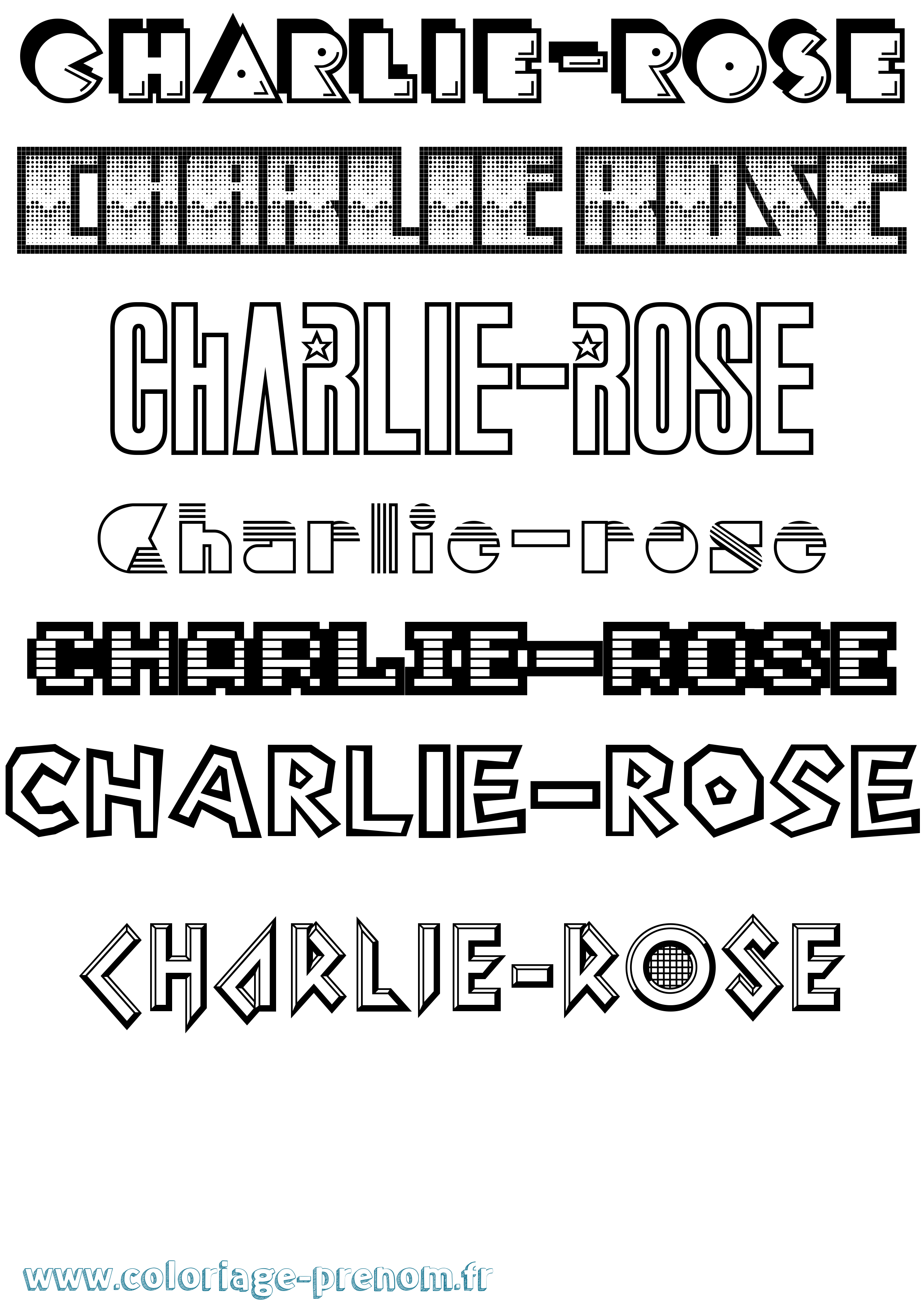 Coloriage prénom Charlie-Rose Jeux Vidéos