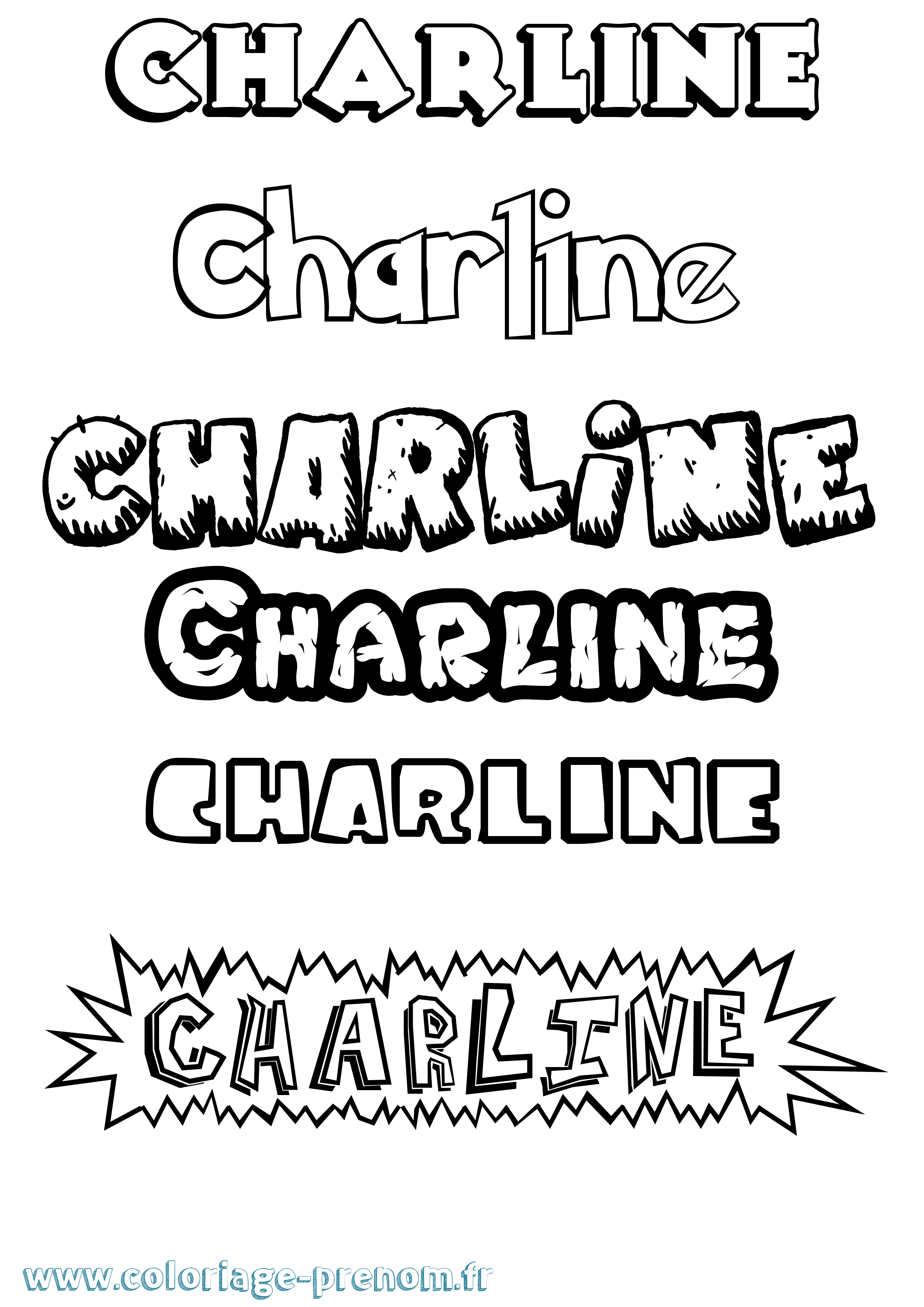 Coloriage Charline Dessin Animé Coloriage prénom Charline Dessin Animé