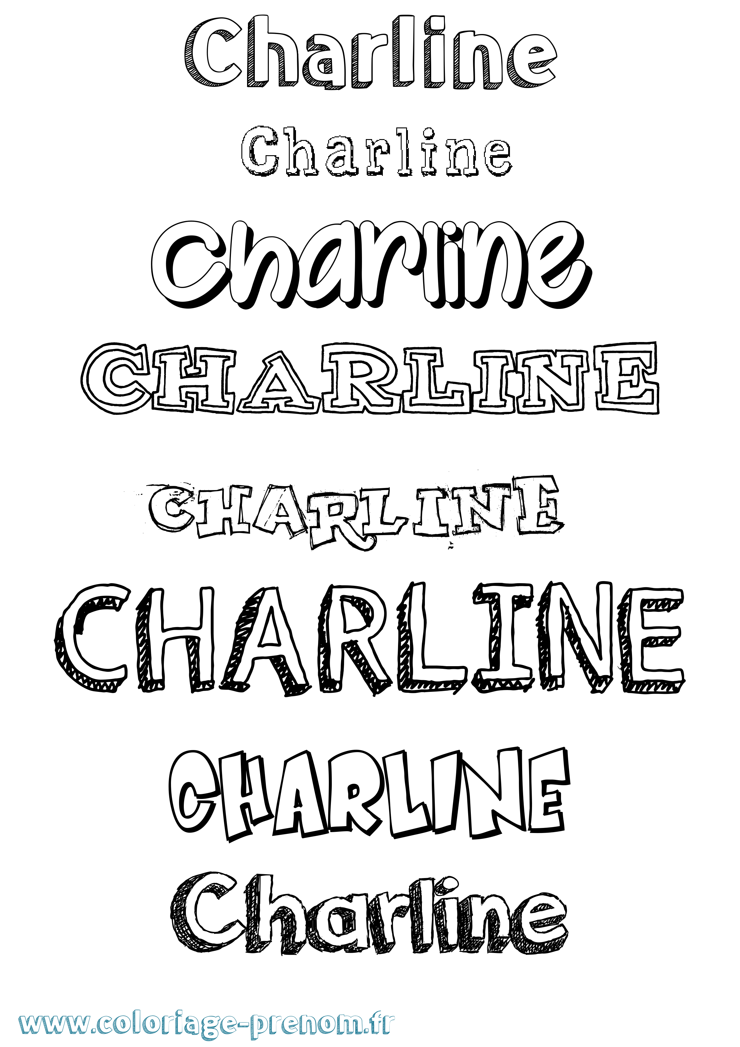 Coloriage Charline Dessiné Coloriage prénom Charline Dessiné