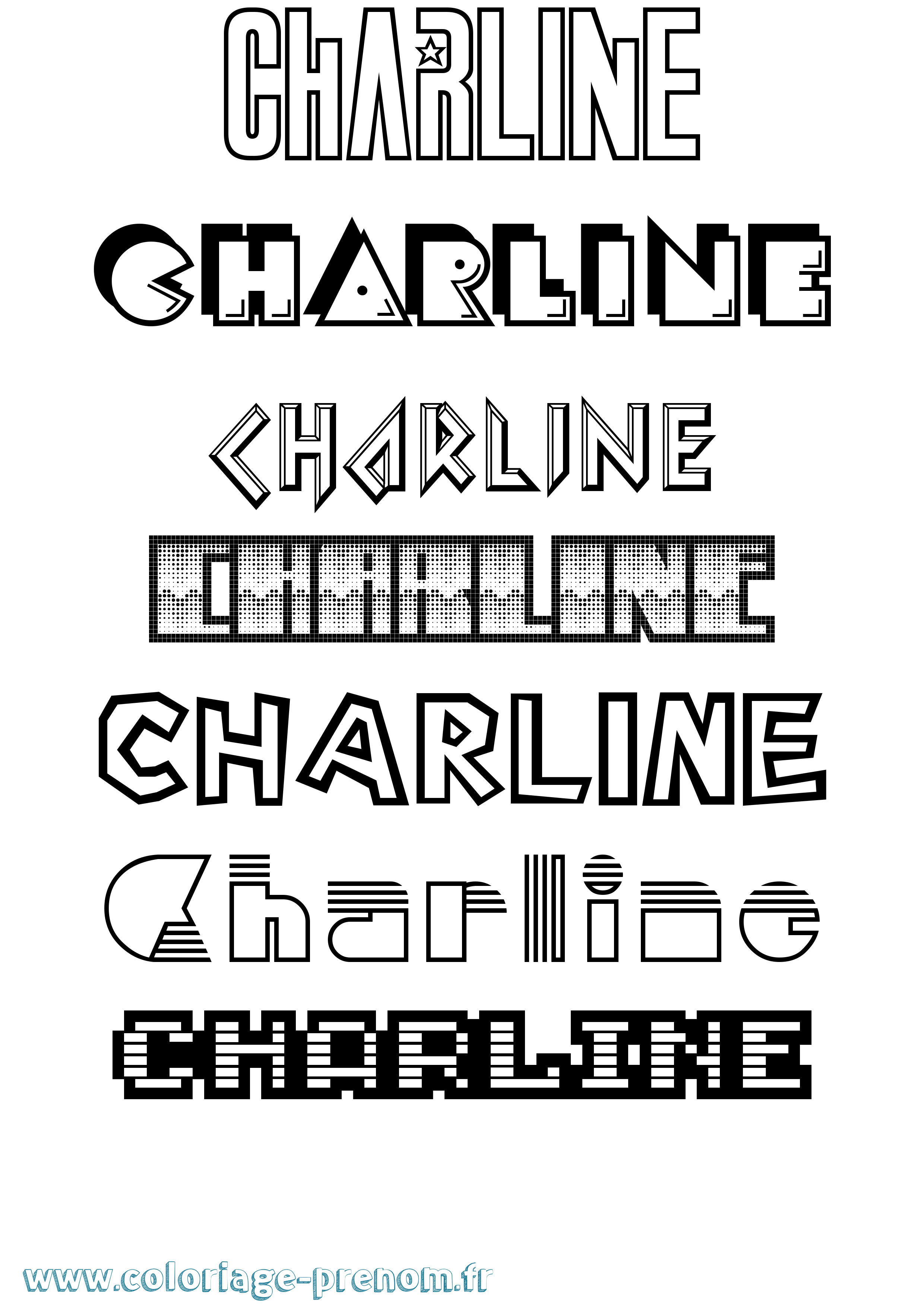 Coloriage prénom Charline Jeux Vidéos