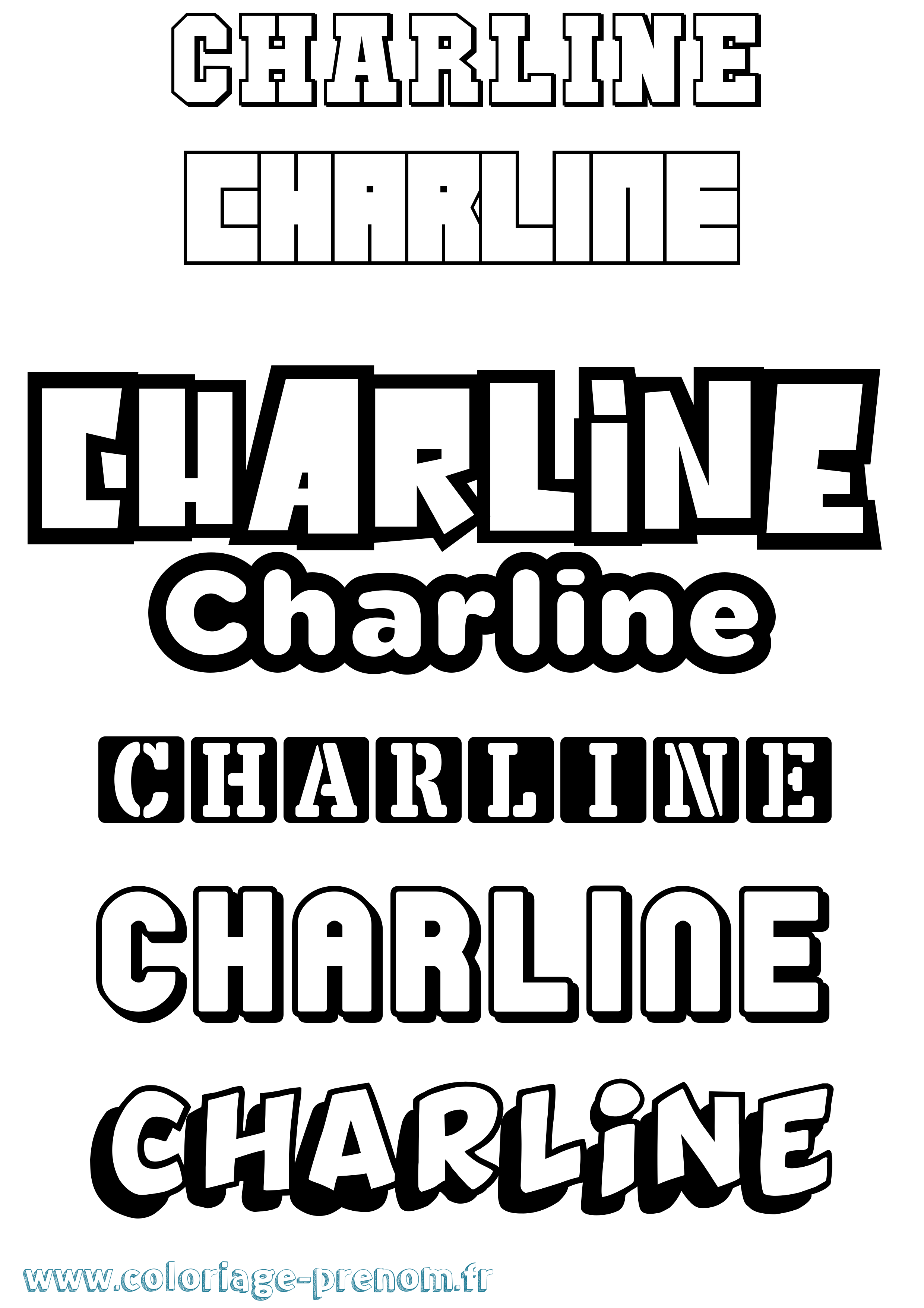 Coloriage Charline Simple Coloriage prénom Charline Simple