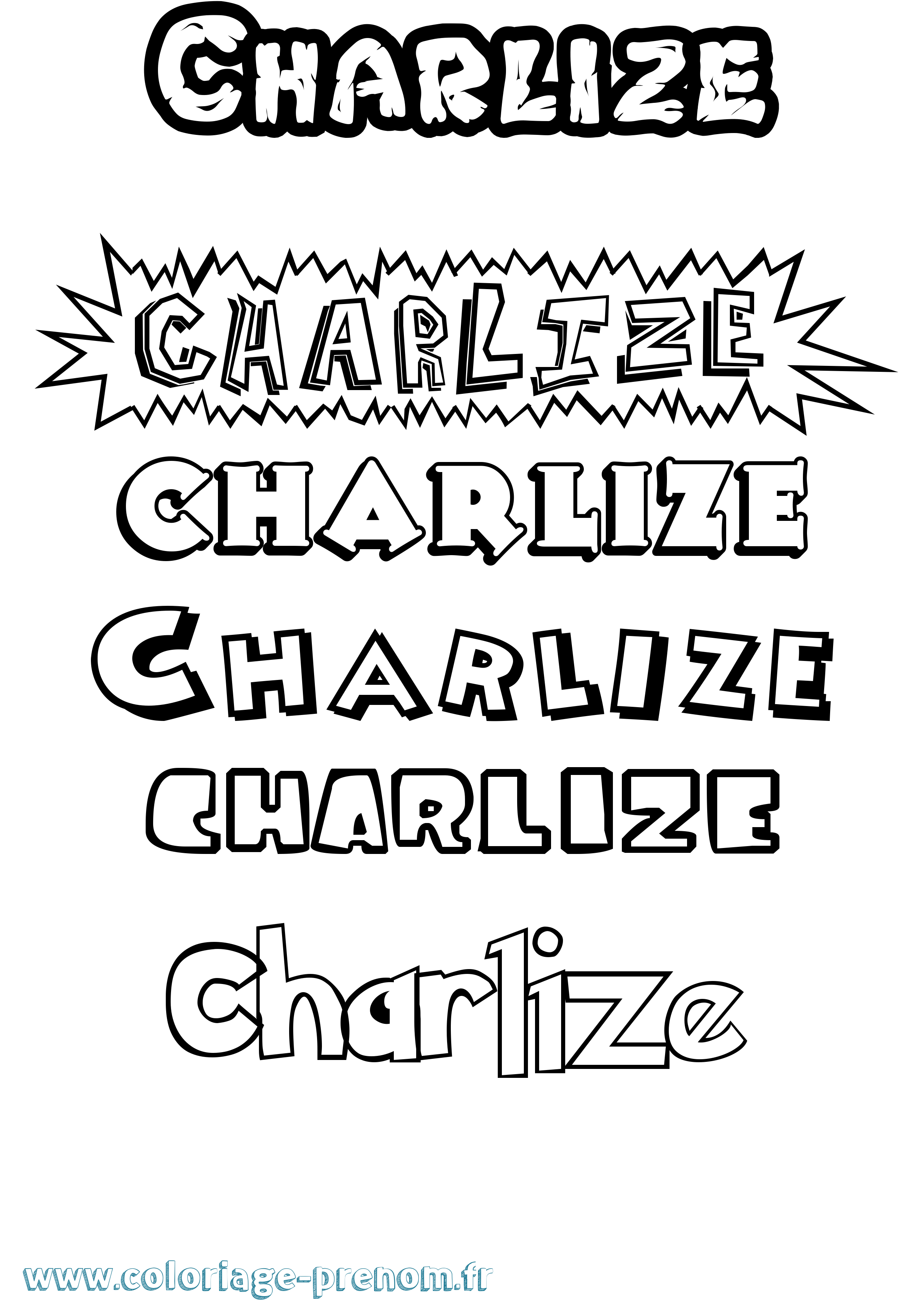 Coloriage prénom Charlize Dessin Animé