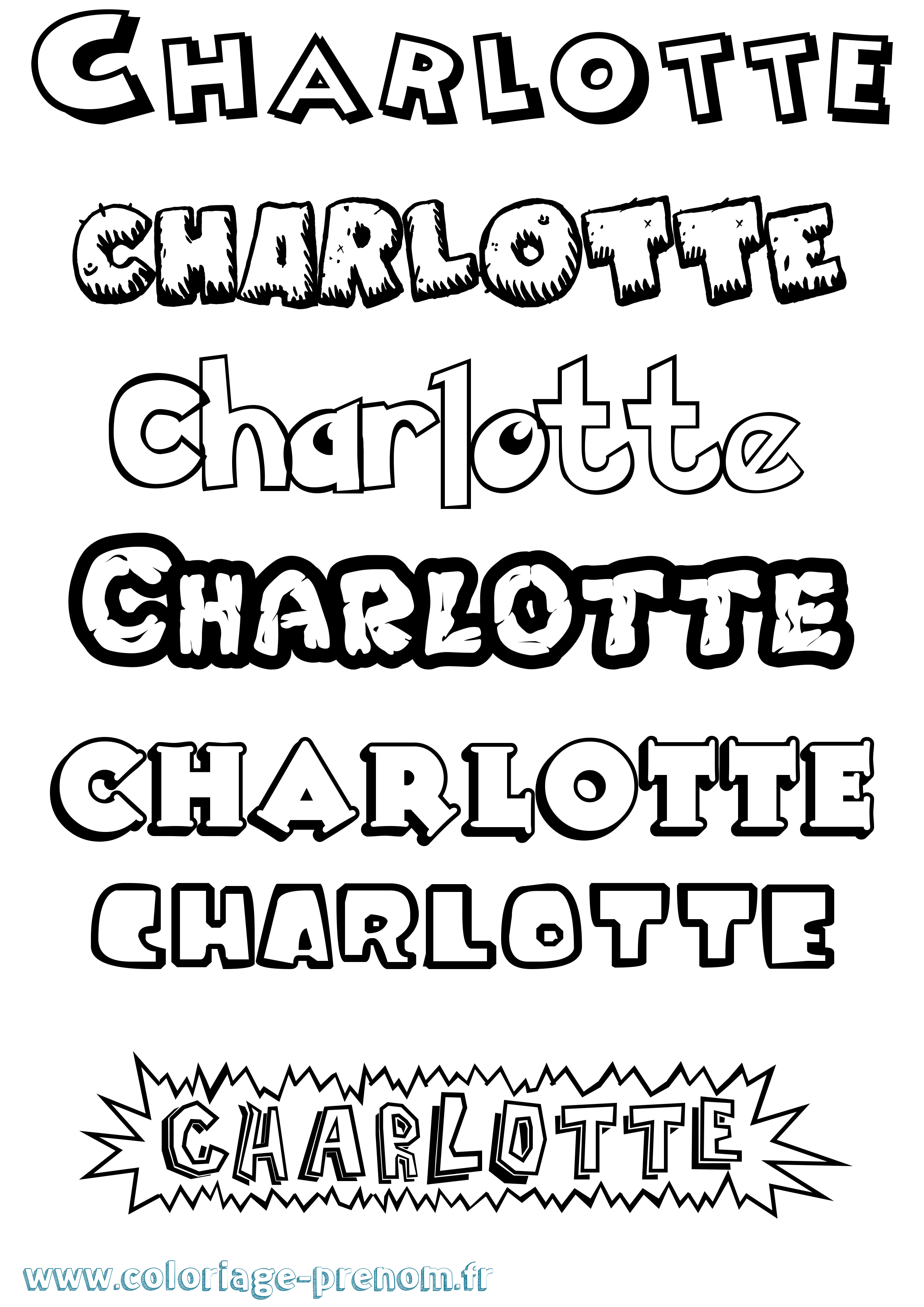 Coloriage prénom Charlotte Dessin Animé