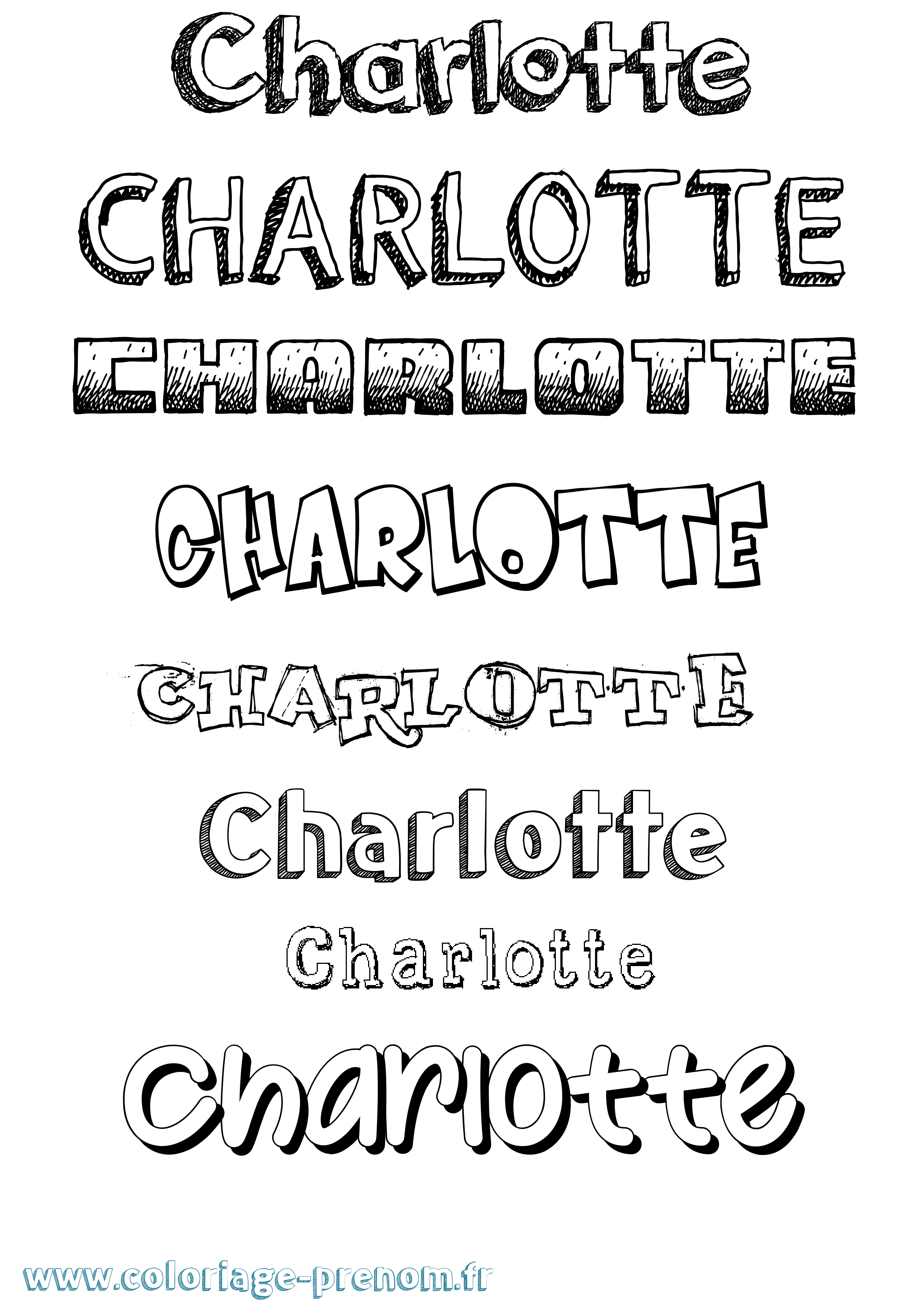 Coloriage prénom Charlotte Dessiné