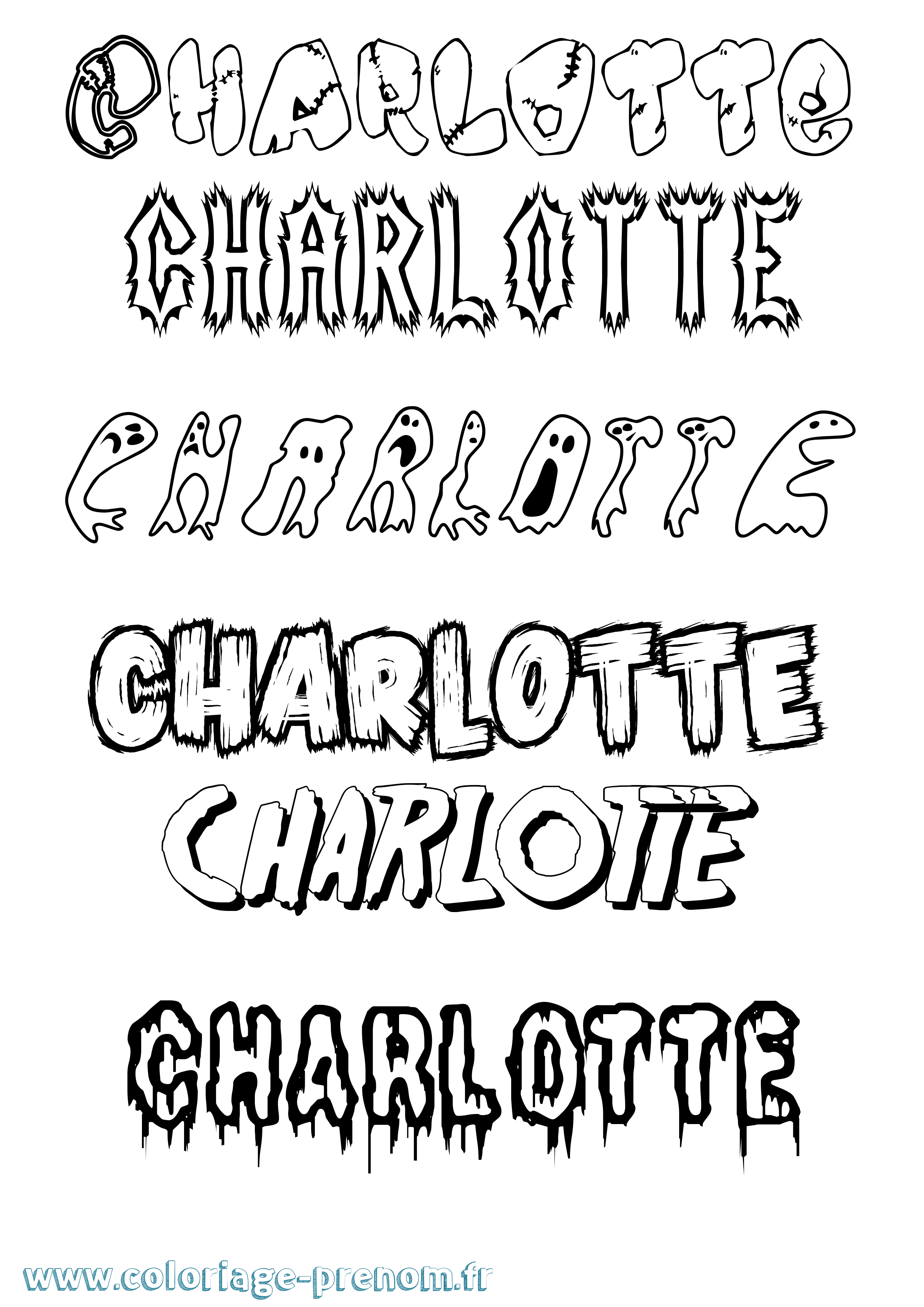 Coloriage prénom Charlotte Frisson