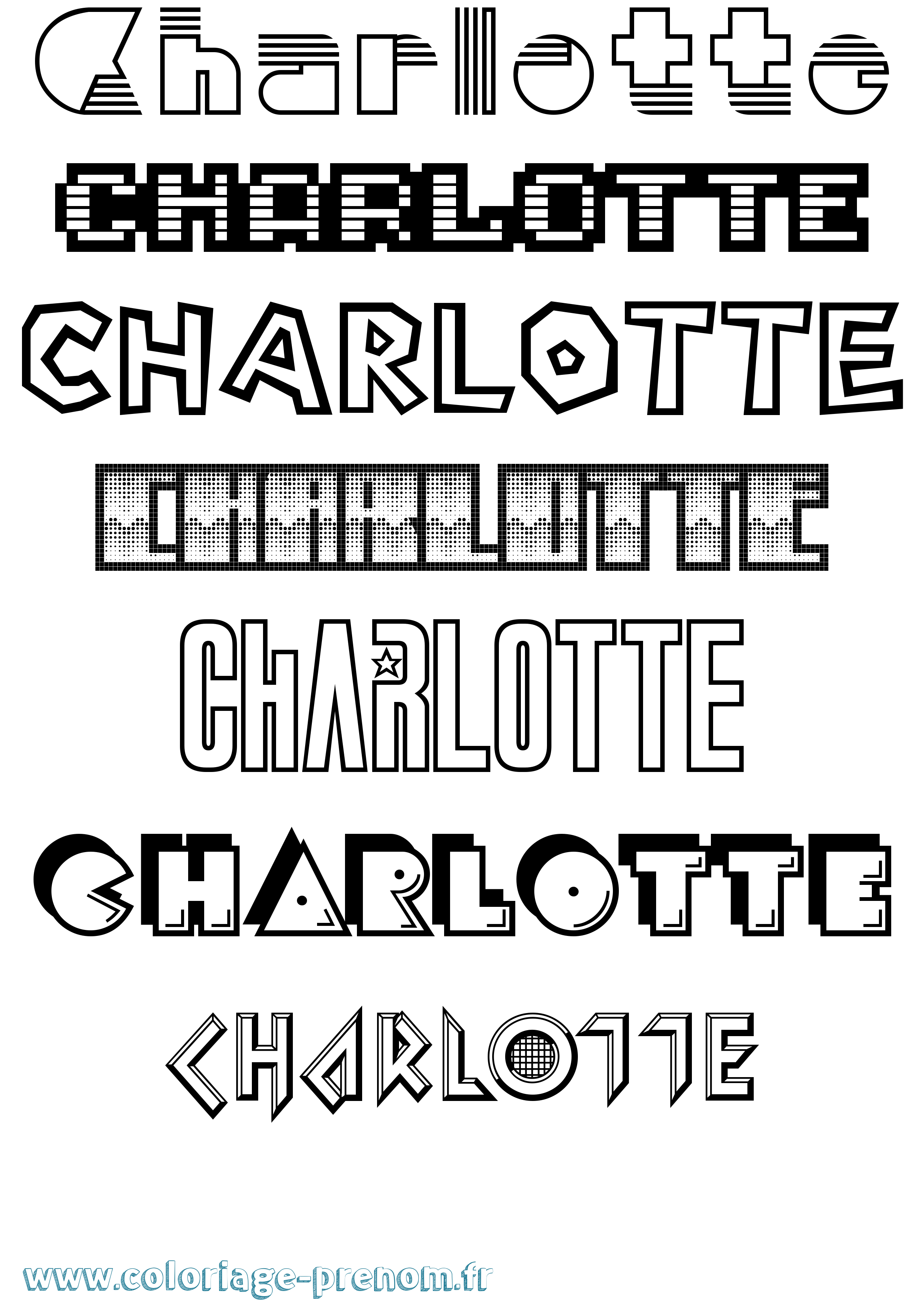 Coloriage prénom Charlotte Jeux Vidéos