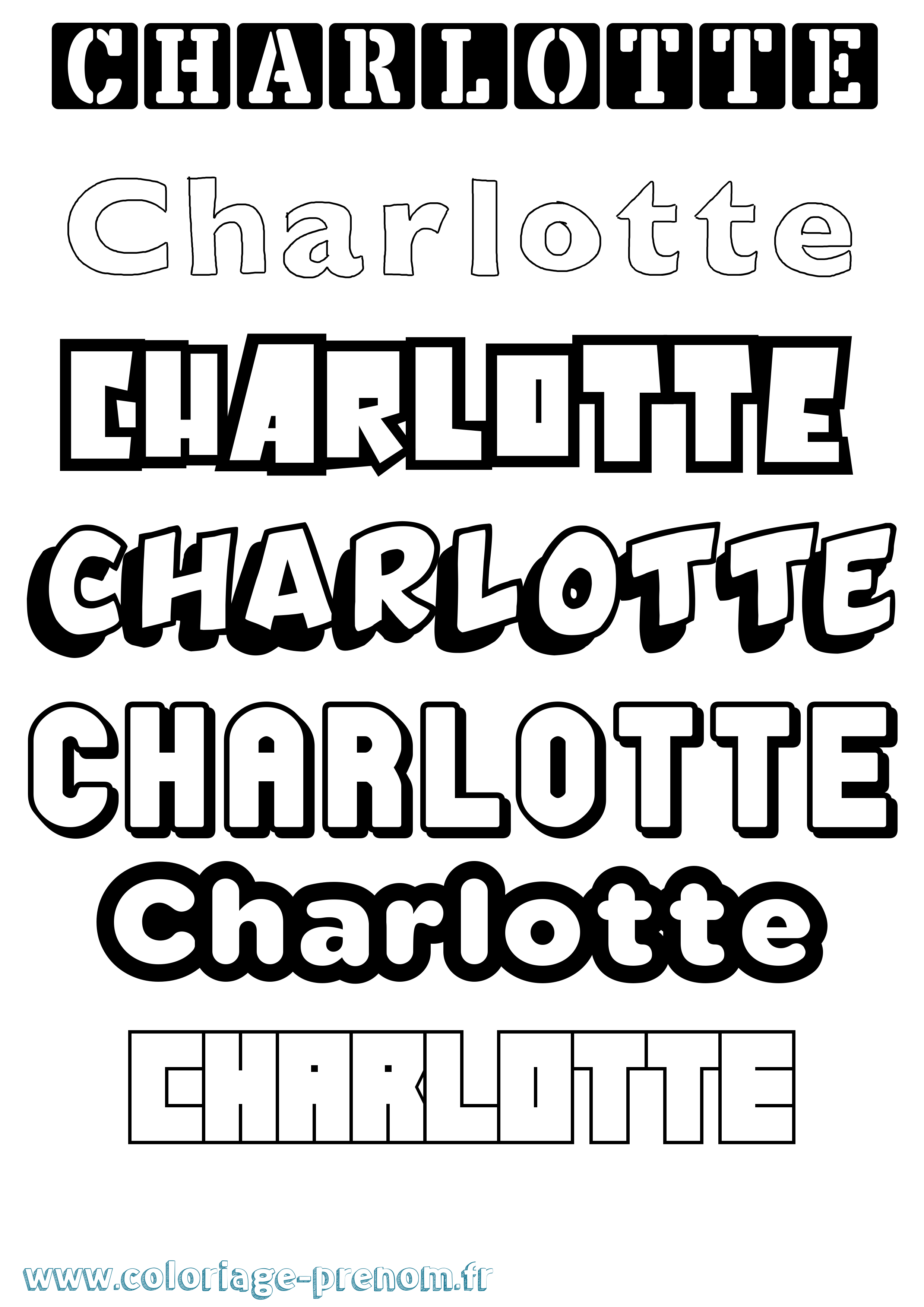 Coloriage prénom Charlotte Simple