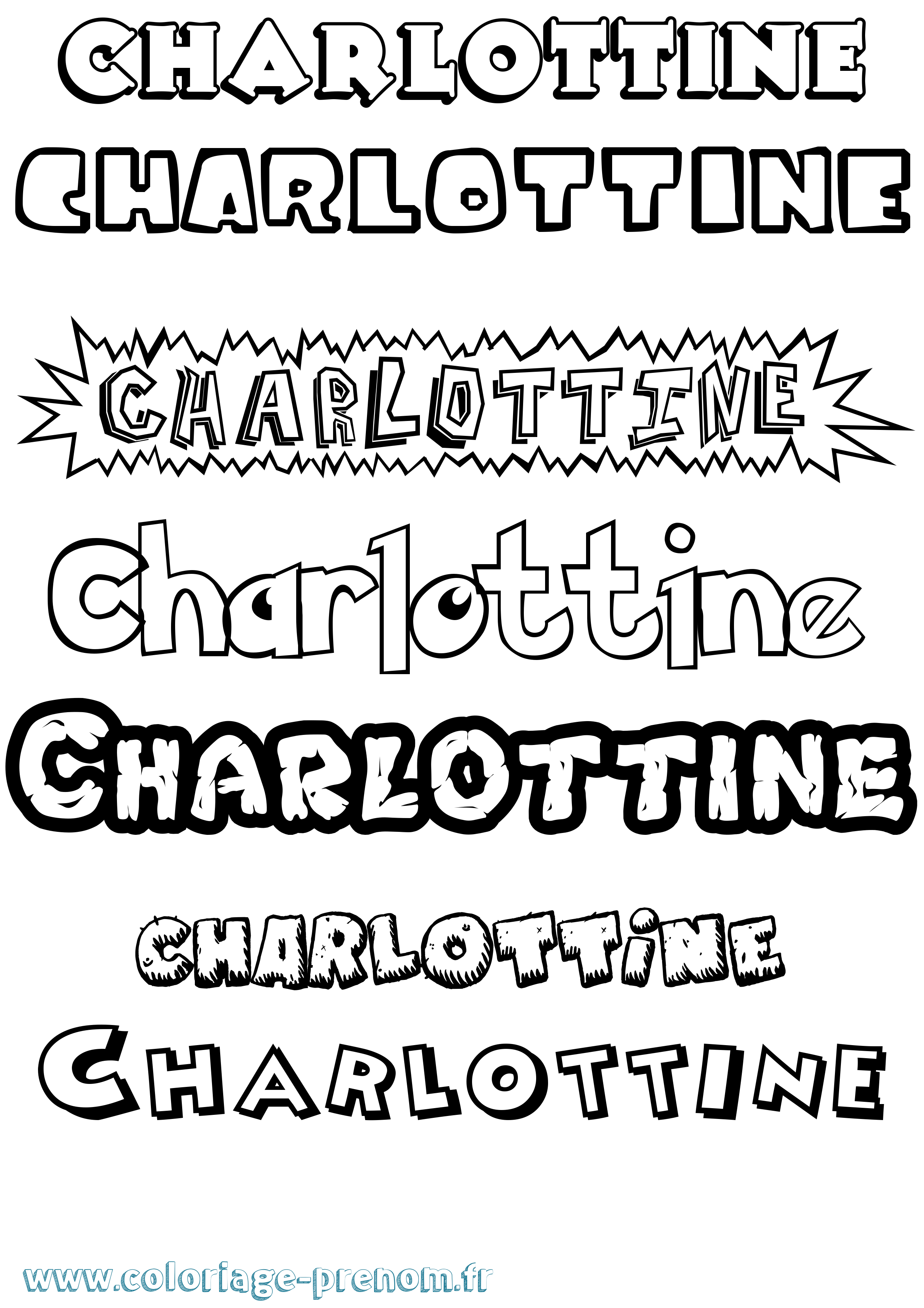 Coloriage Charlottine Dessin Animé Coloriage prénom Charlottine Dessin Animé