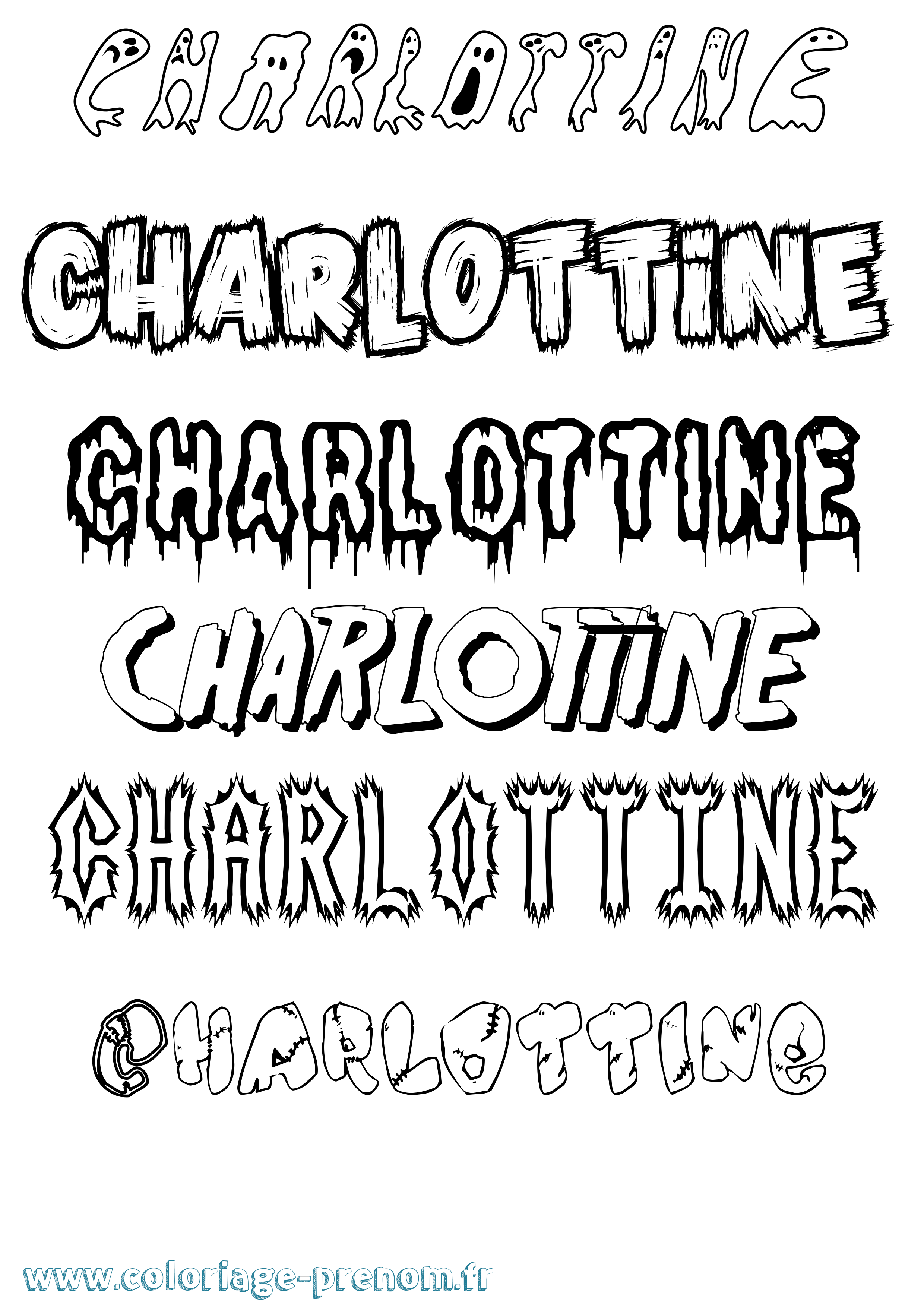 Coloriage Charlottine Frisson Coloriage prénom Charlottine Frisson