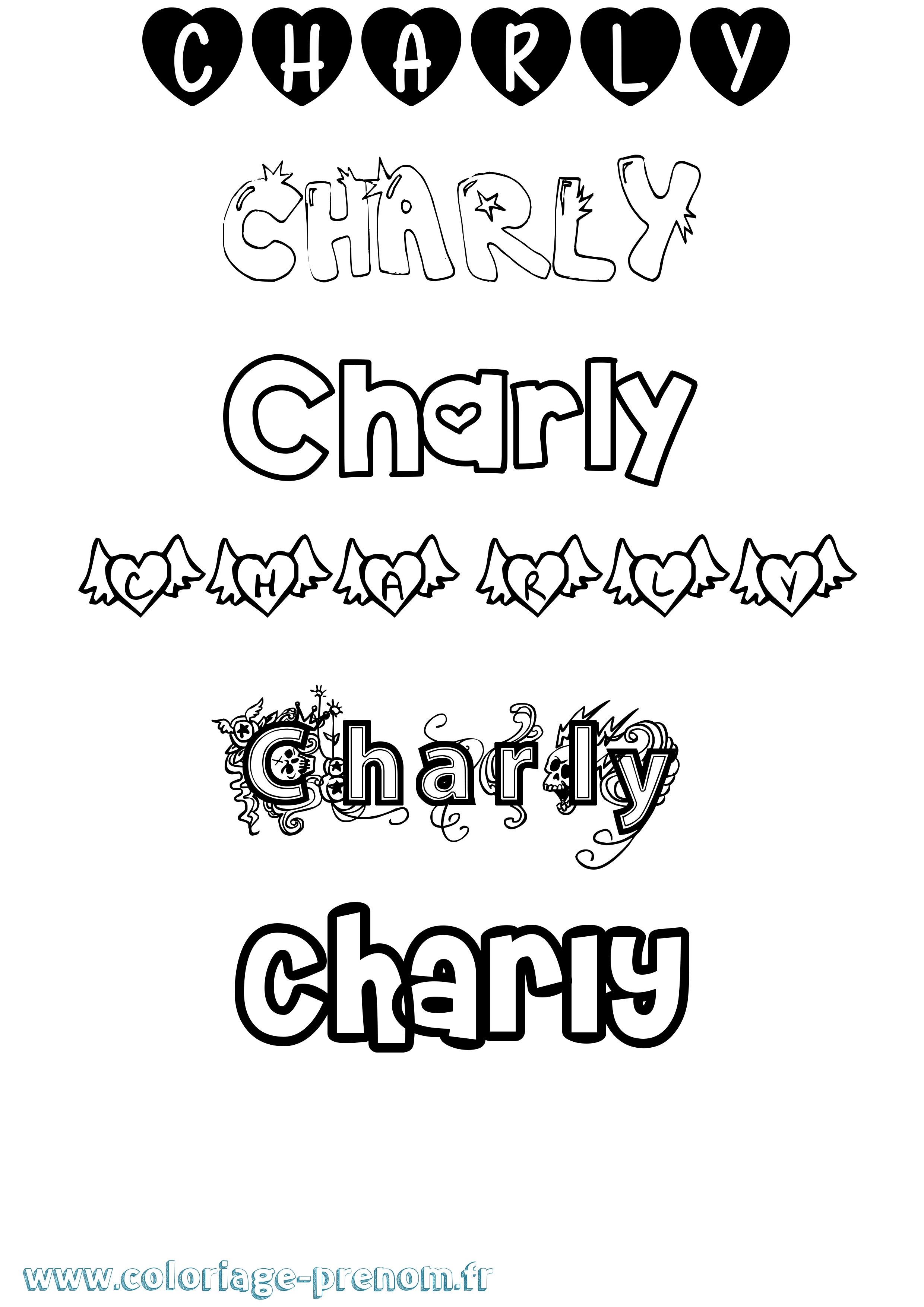 Coloriage prénom Charly