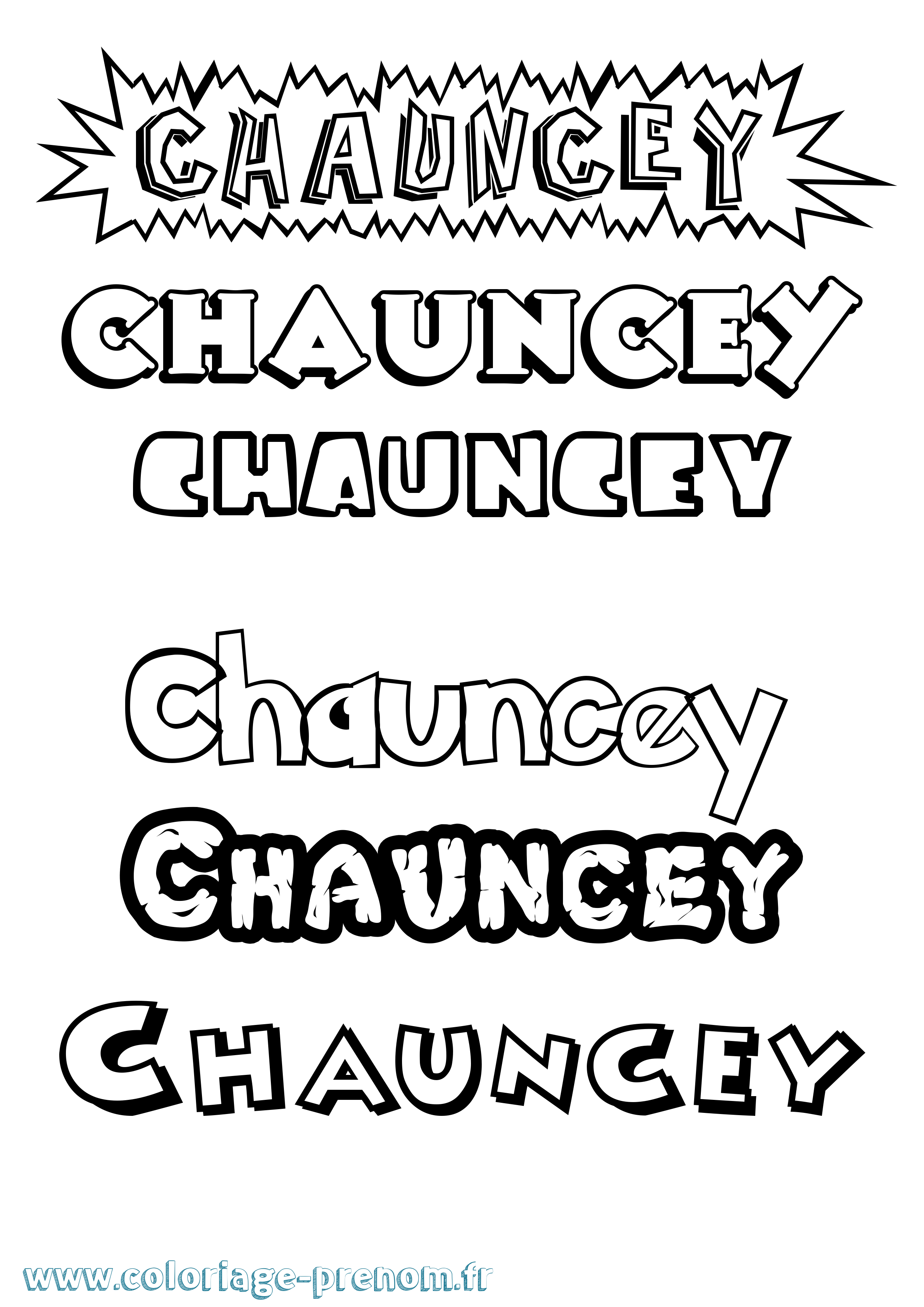 Coloriage prénom Chauncey Dessin Animé