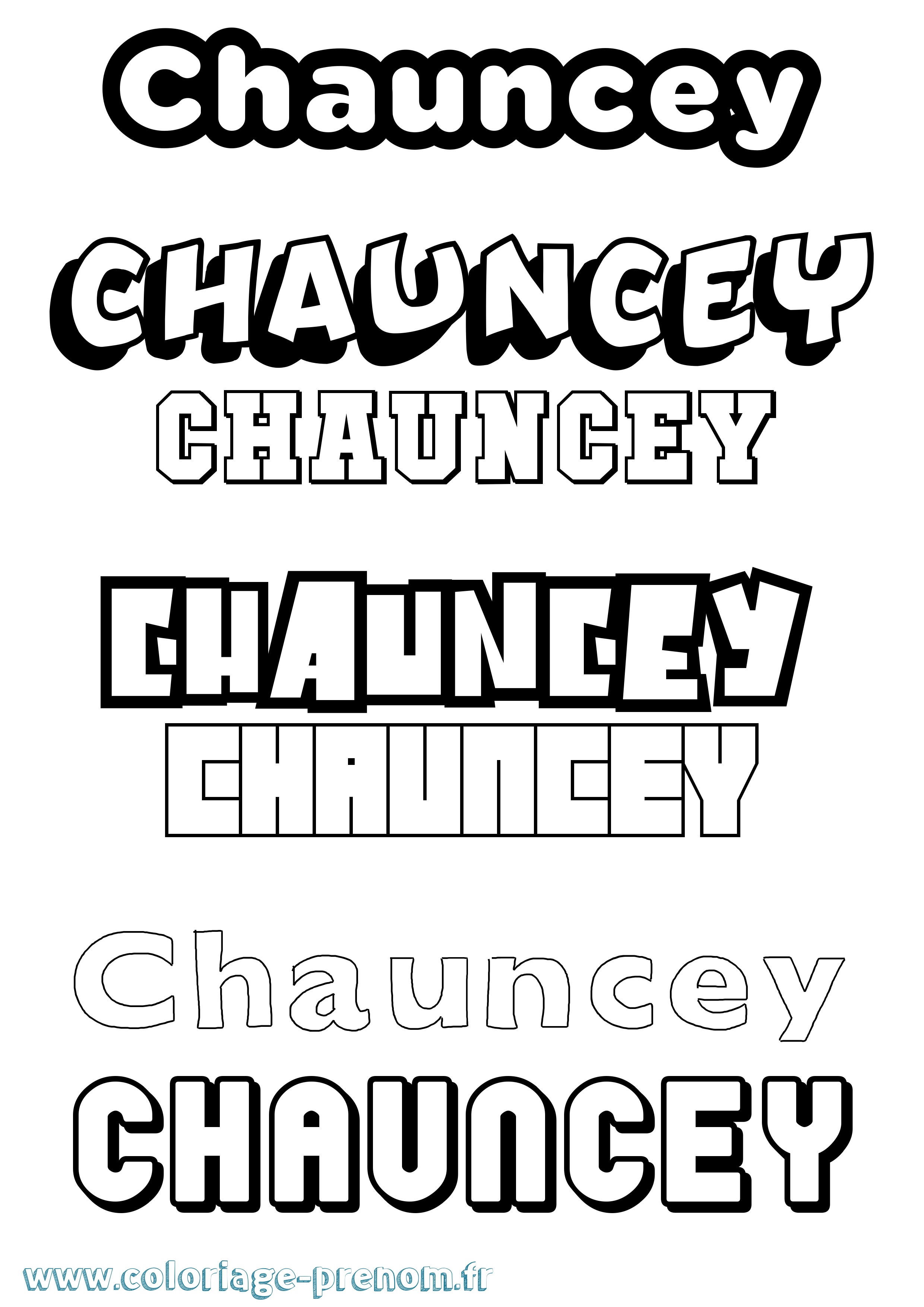 Coloriage prénom Chauncey Simple