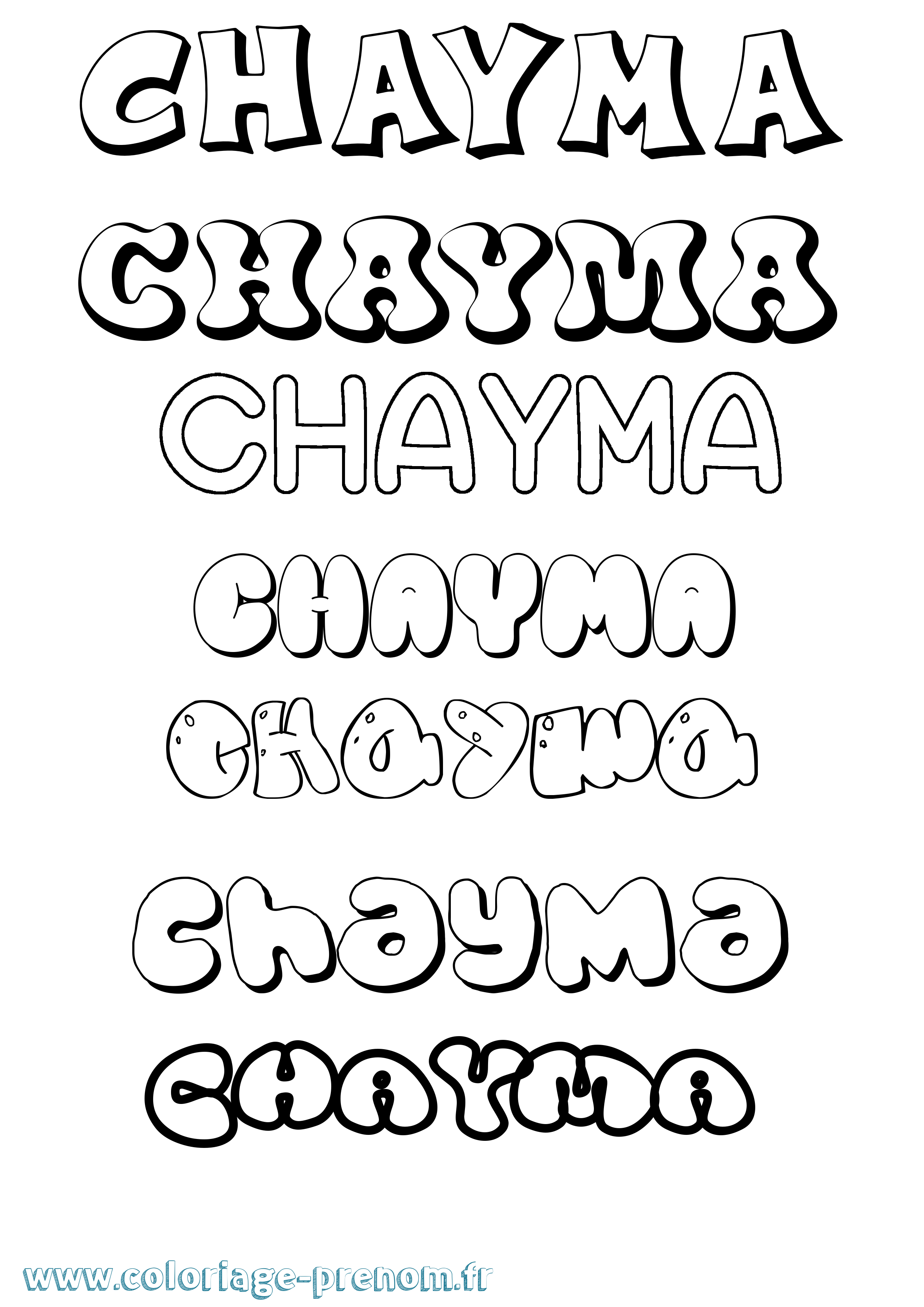 Coloriage Chayma Coloriage prénom Chayma